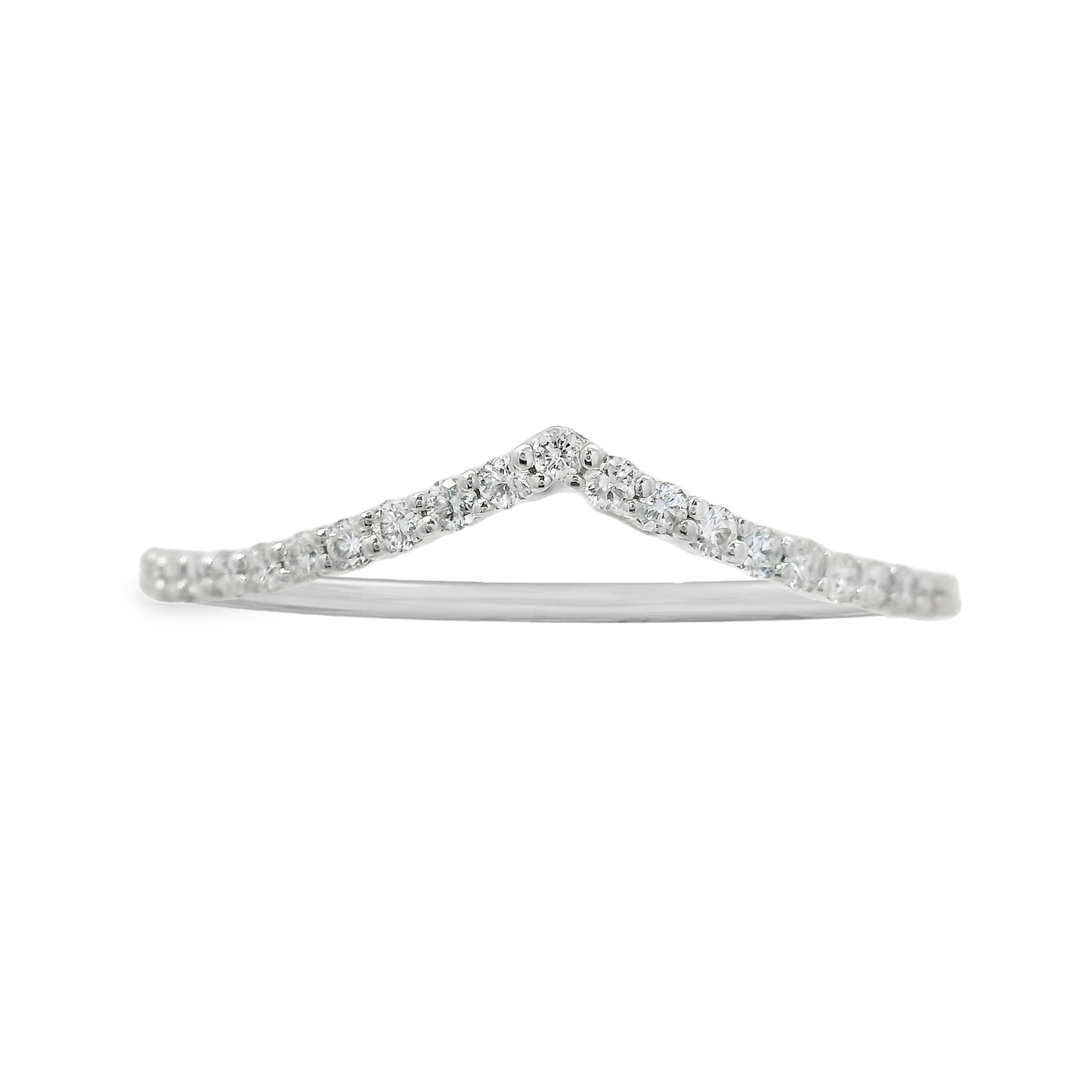 Shared Prong Round Diamond Contour Band