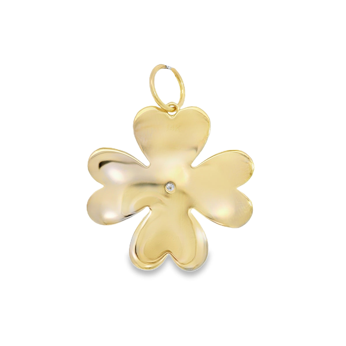 Solitaire Bezel Diamond Clover Pendant