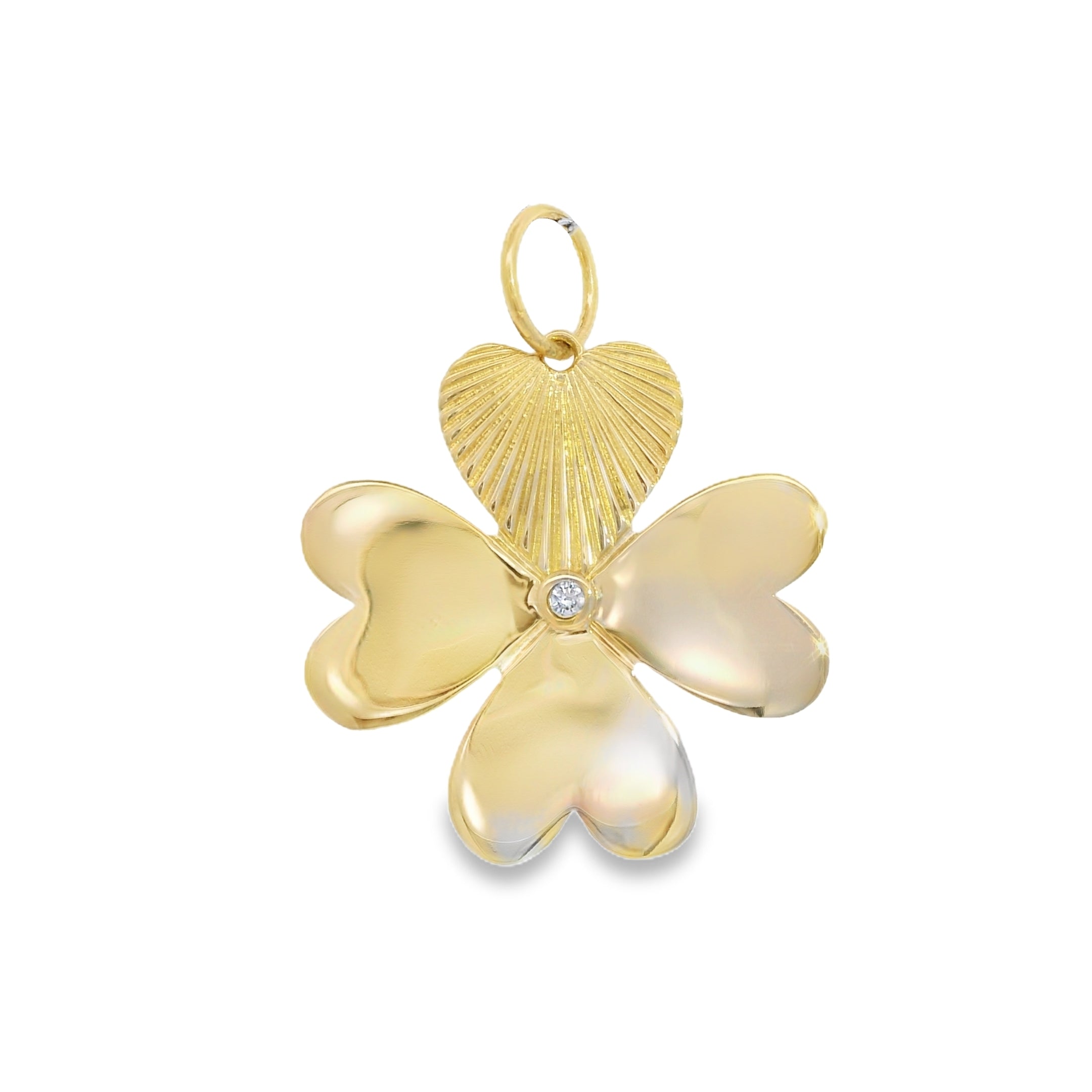 Solitaire Bezel Diamond Clover Pendant