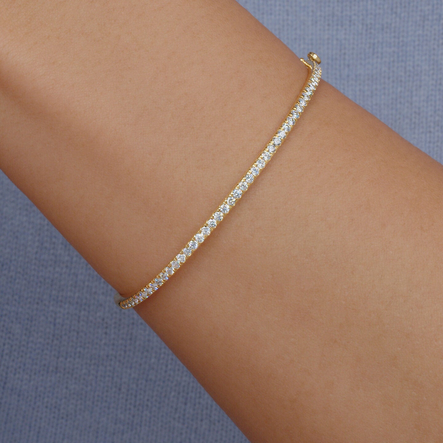 Stackable Slim Diamond Bangle