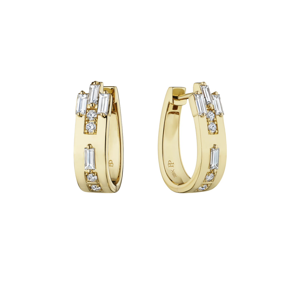 New Classic Diamond Hoop Earrings