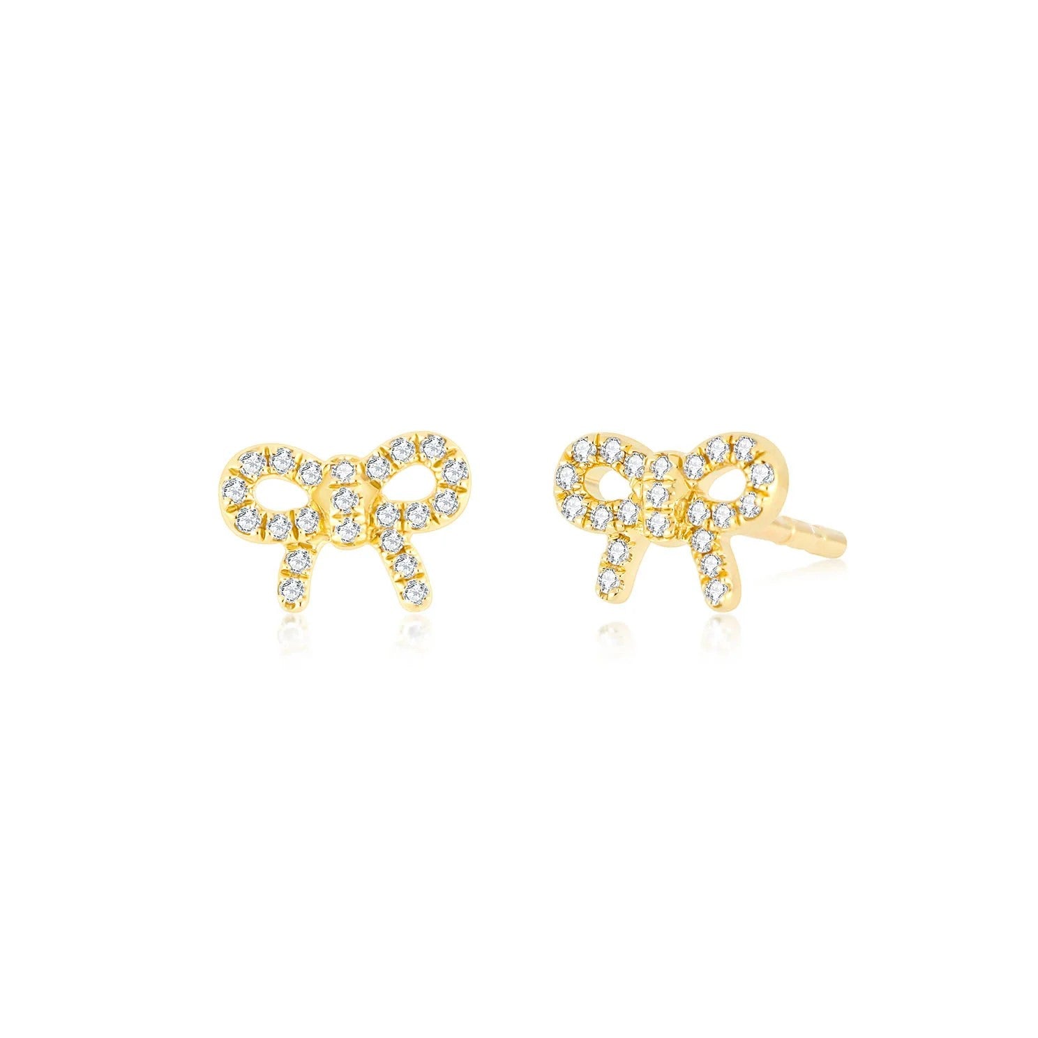 Diamond Mini Bow Stud Earrings