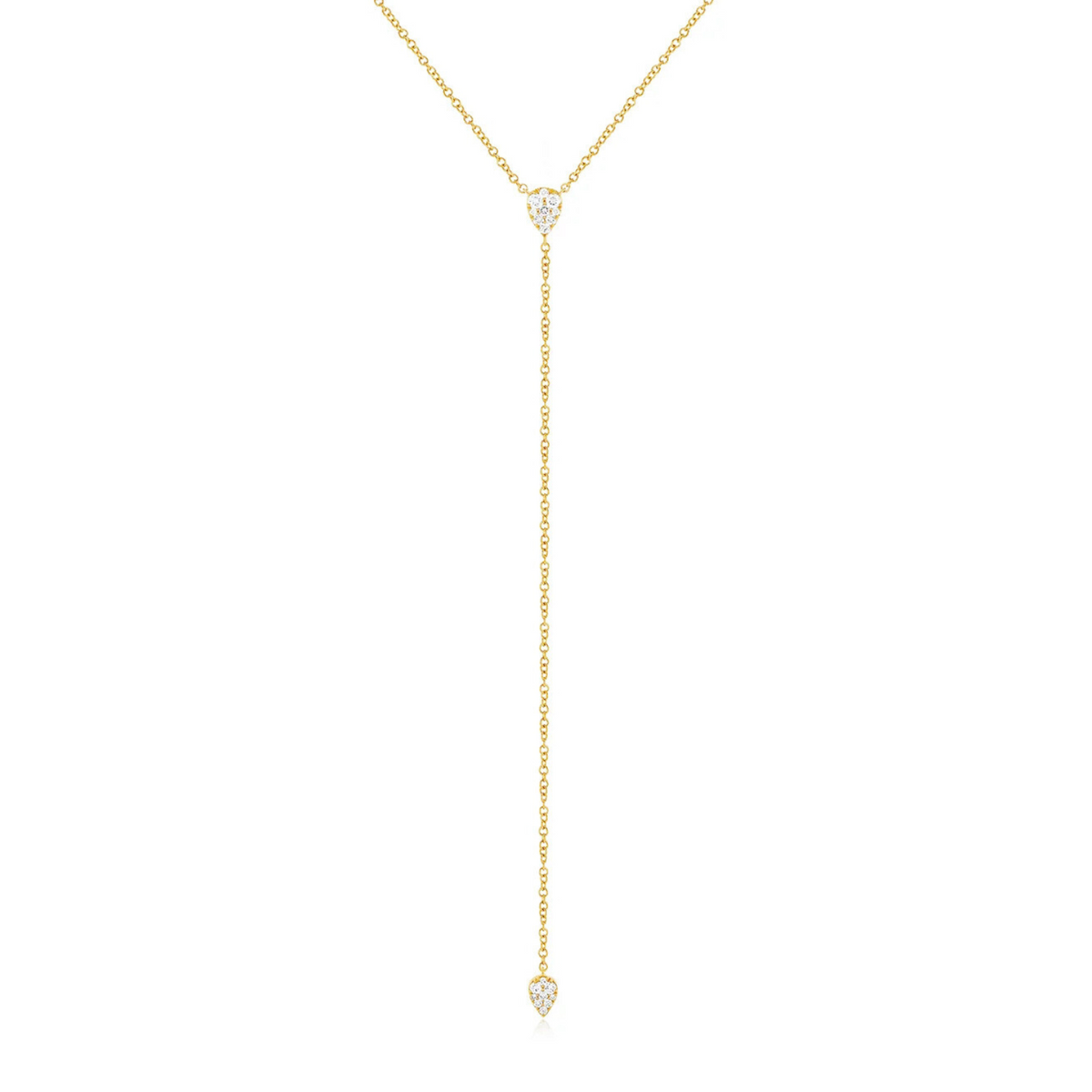 Full Cut Diamond Teardrop Lariat Necklace