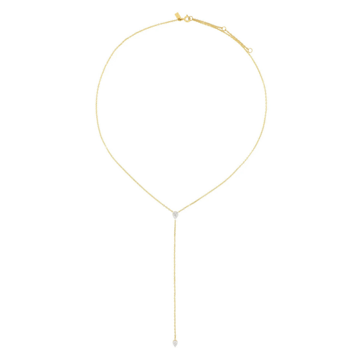 Full Cut Diamond Teardrop Lariat Necklace