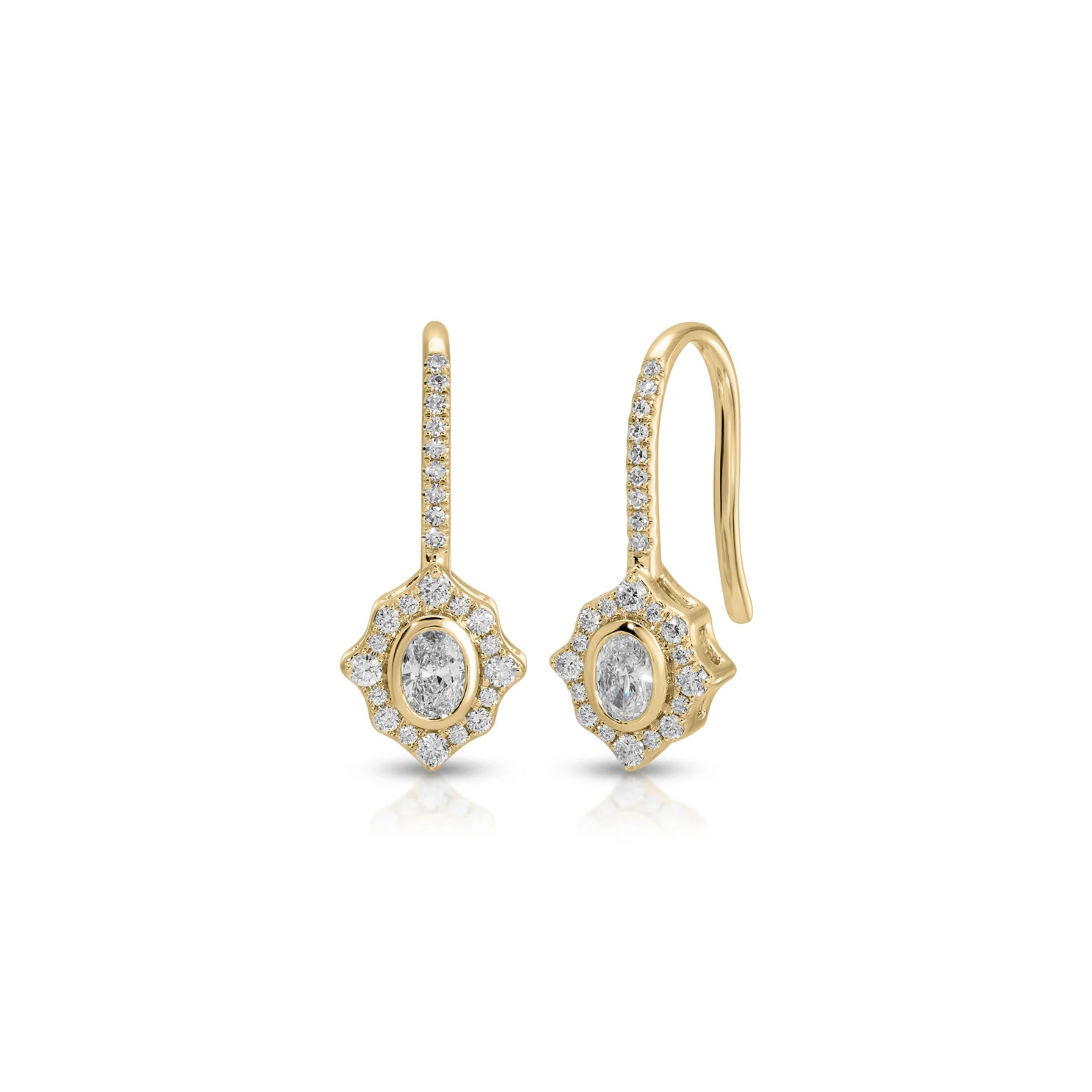 Oval Diamond Daphne Drop Earrings