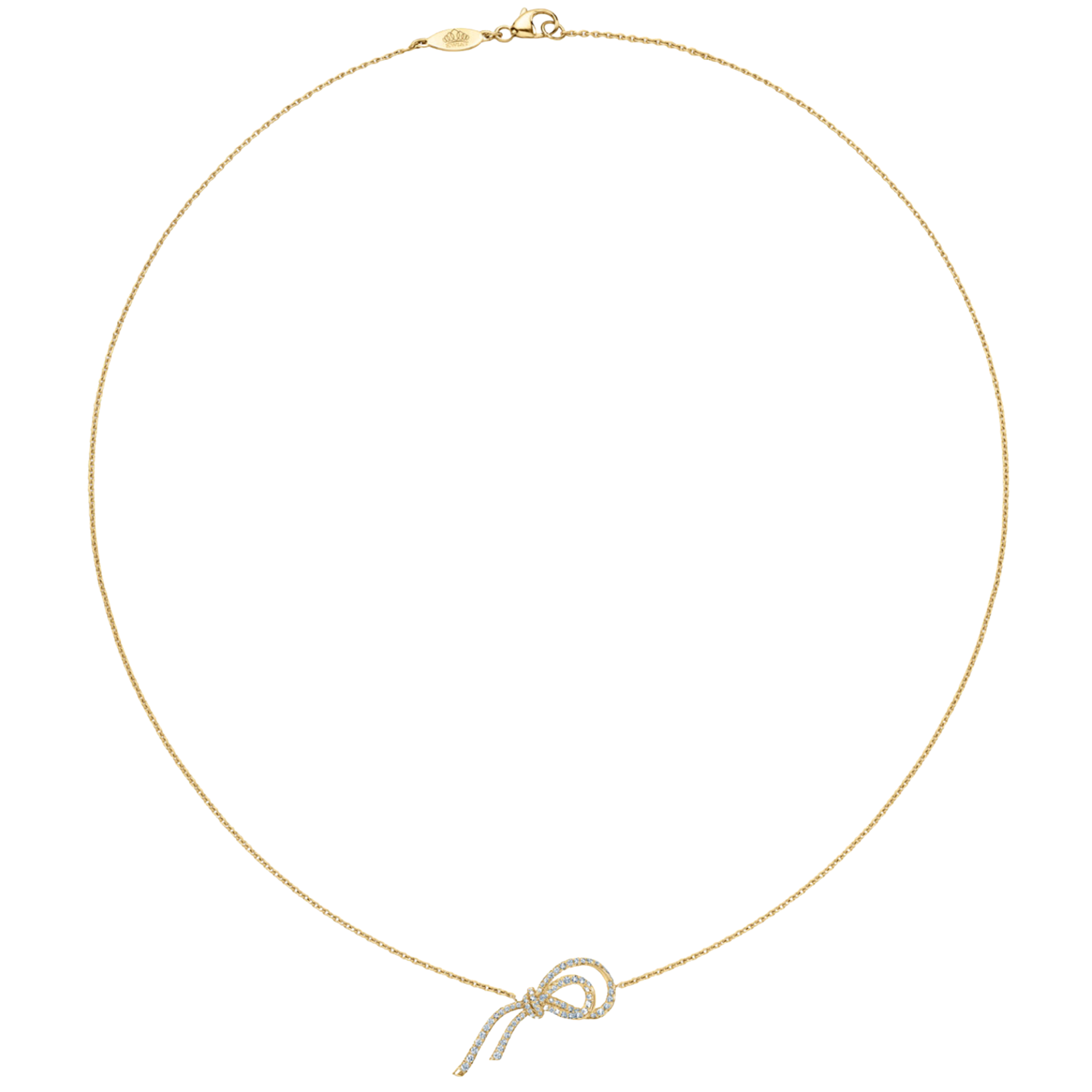 Diamond Ribbon Pendant Necklace