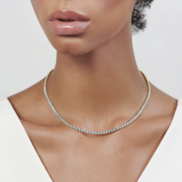 3.71ctw Sunburst Diamond Line Necklace