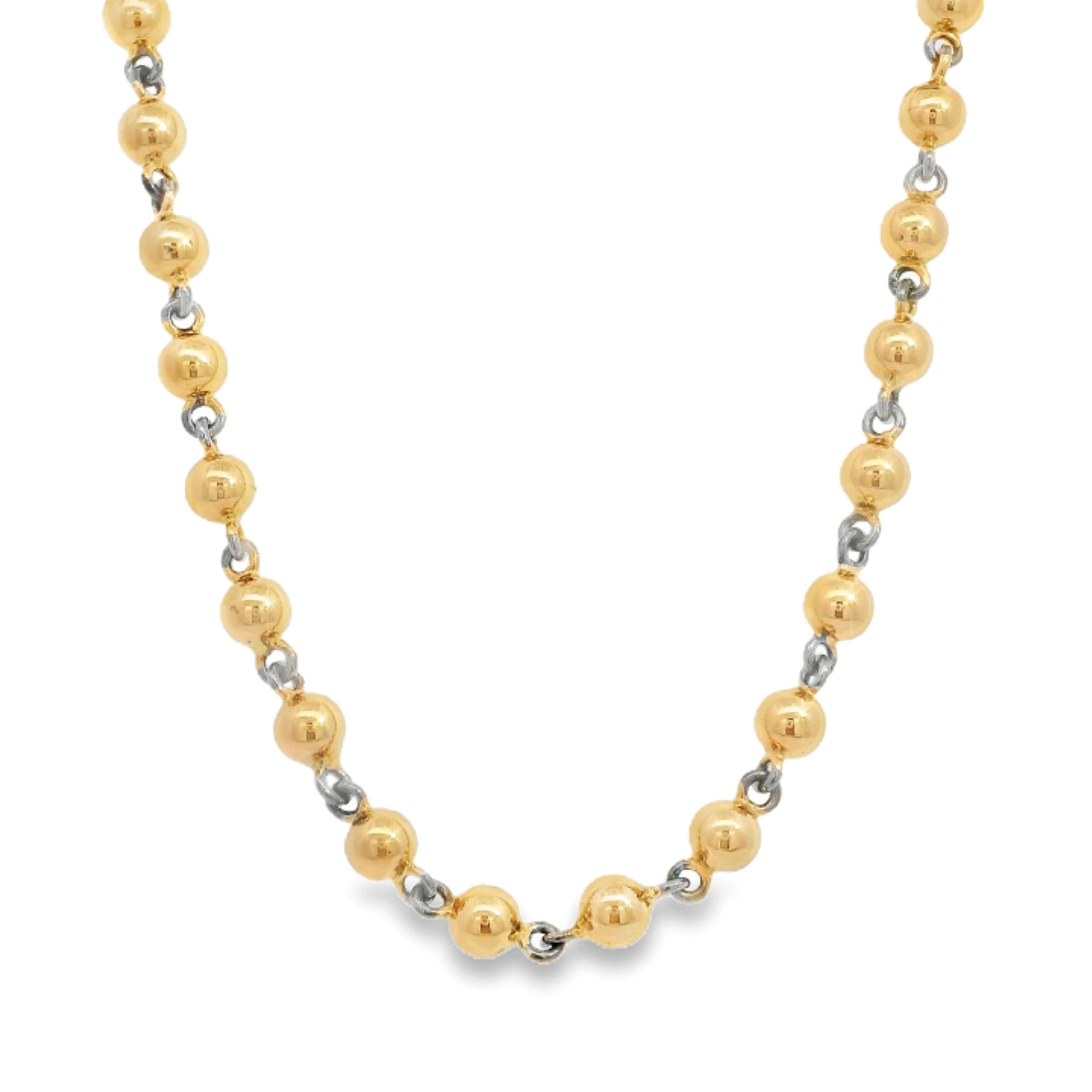 4mm Bead Chain Necklace with Rhodium Detailing