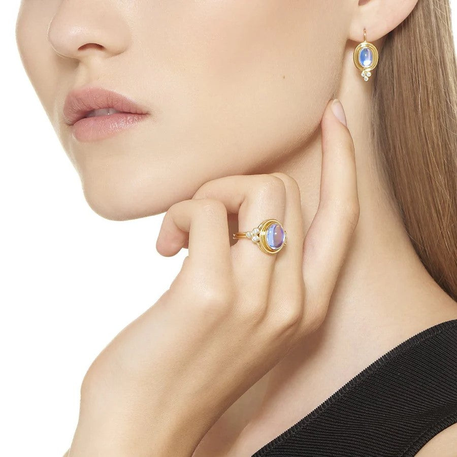 Blue Moonstone Temple Ring