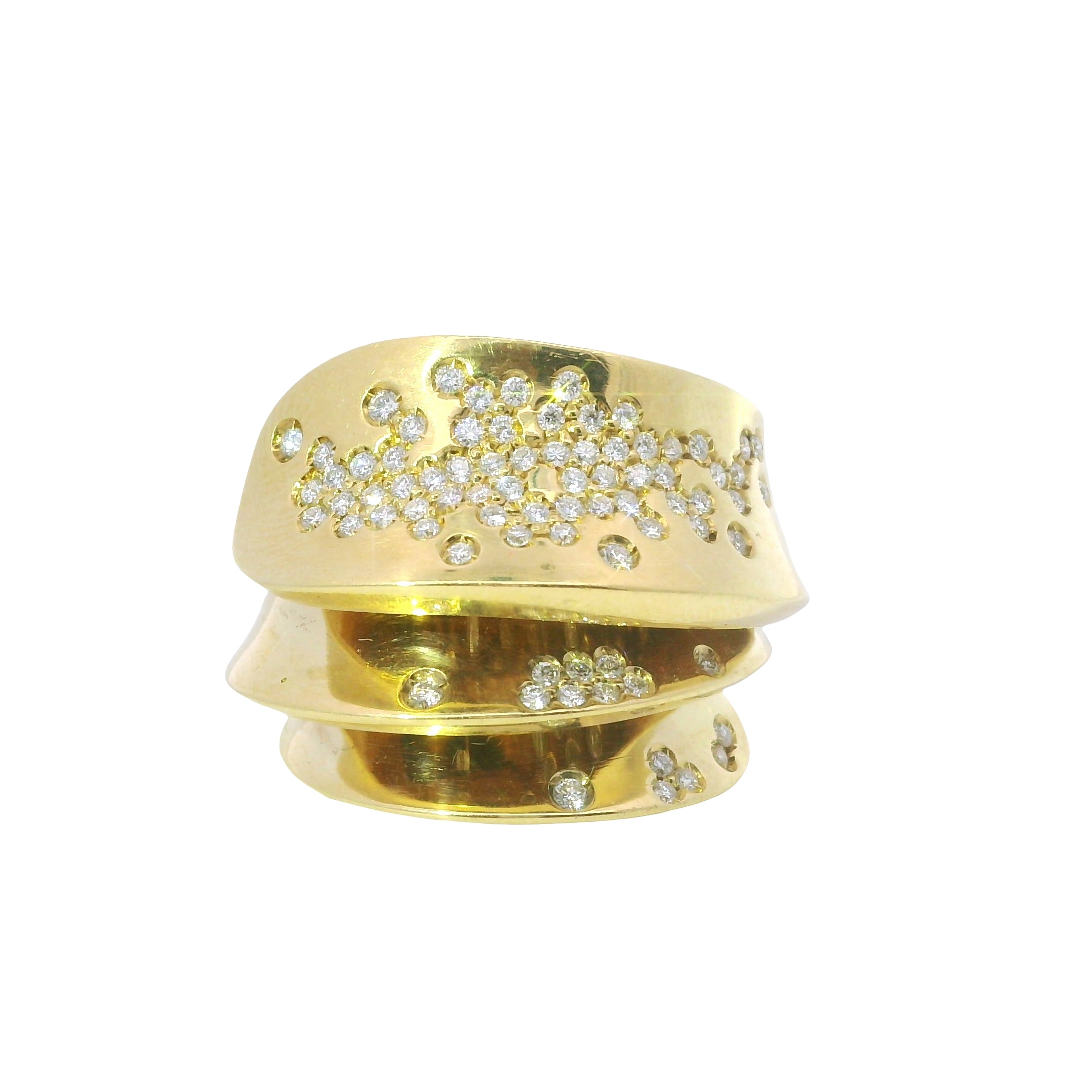 Vintage Cobblestone Diamond Spiral Ring