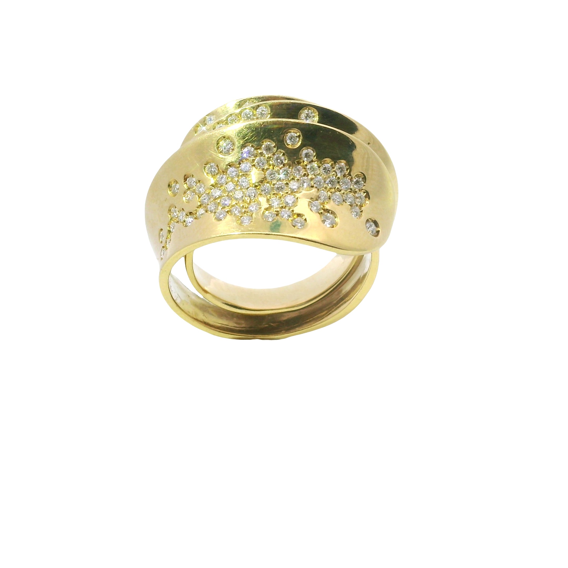 Vintage Cobblestone Diamond Spiral Ring