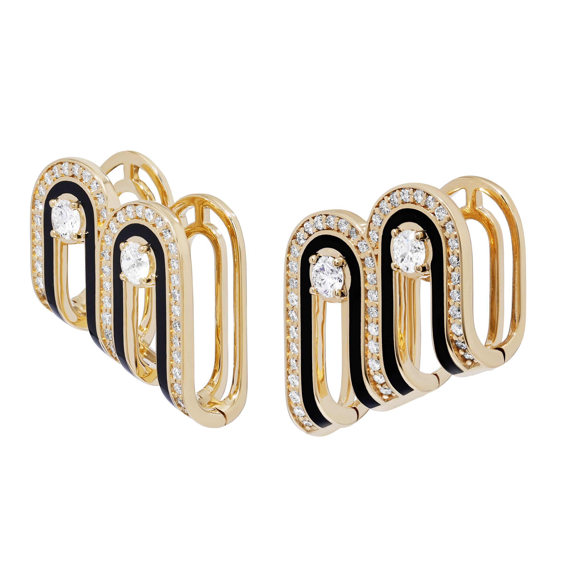 Dias Minor Twin Jet Black Earrings