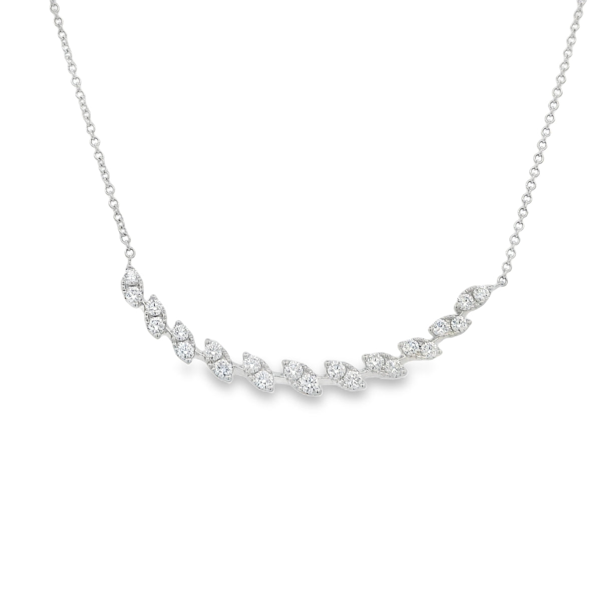 Sunburst Marquise Diamond Demi-Riviera Necklace