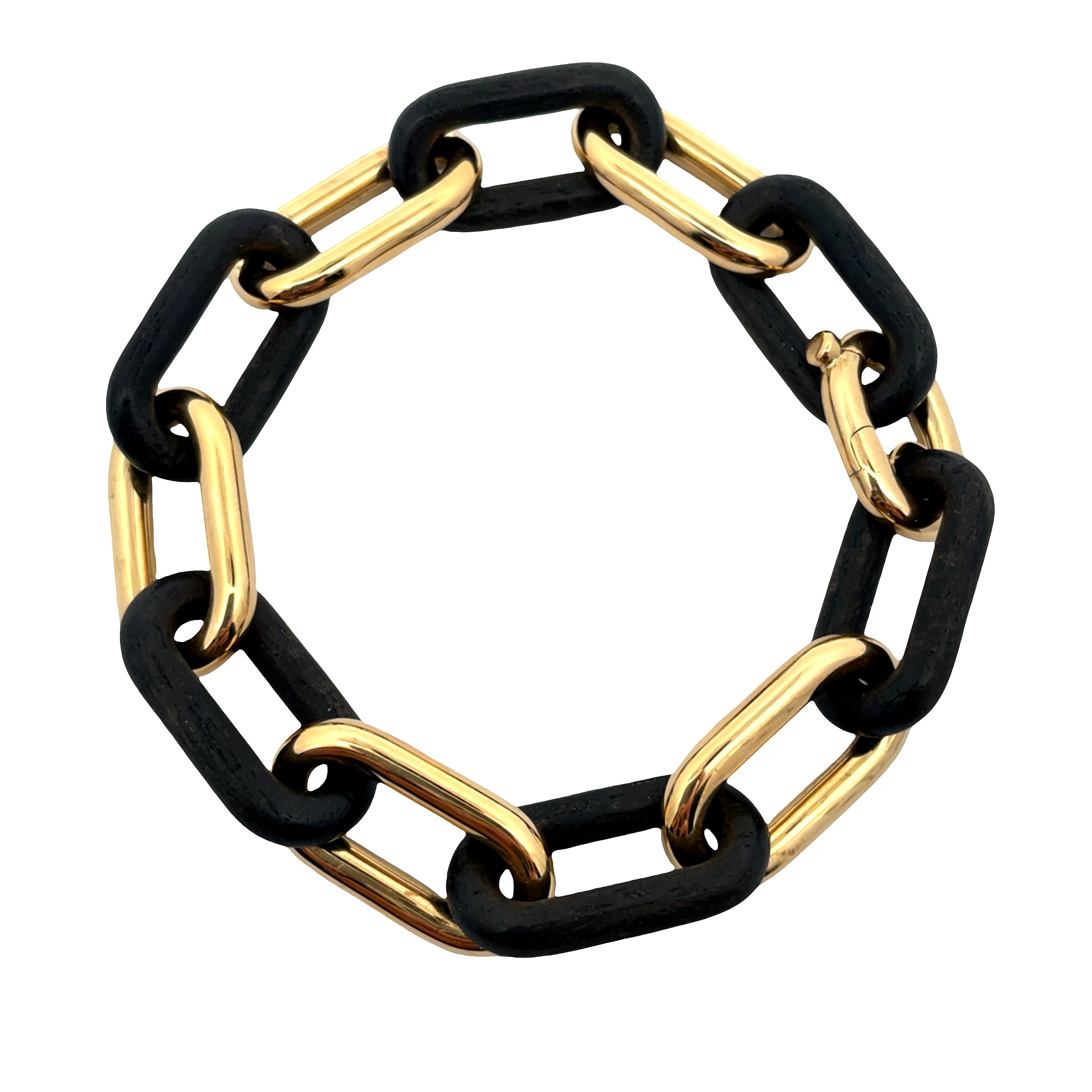 Ebony Wood Alternating Link Bracelet