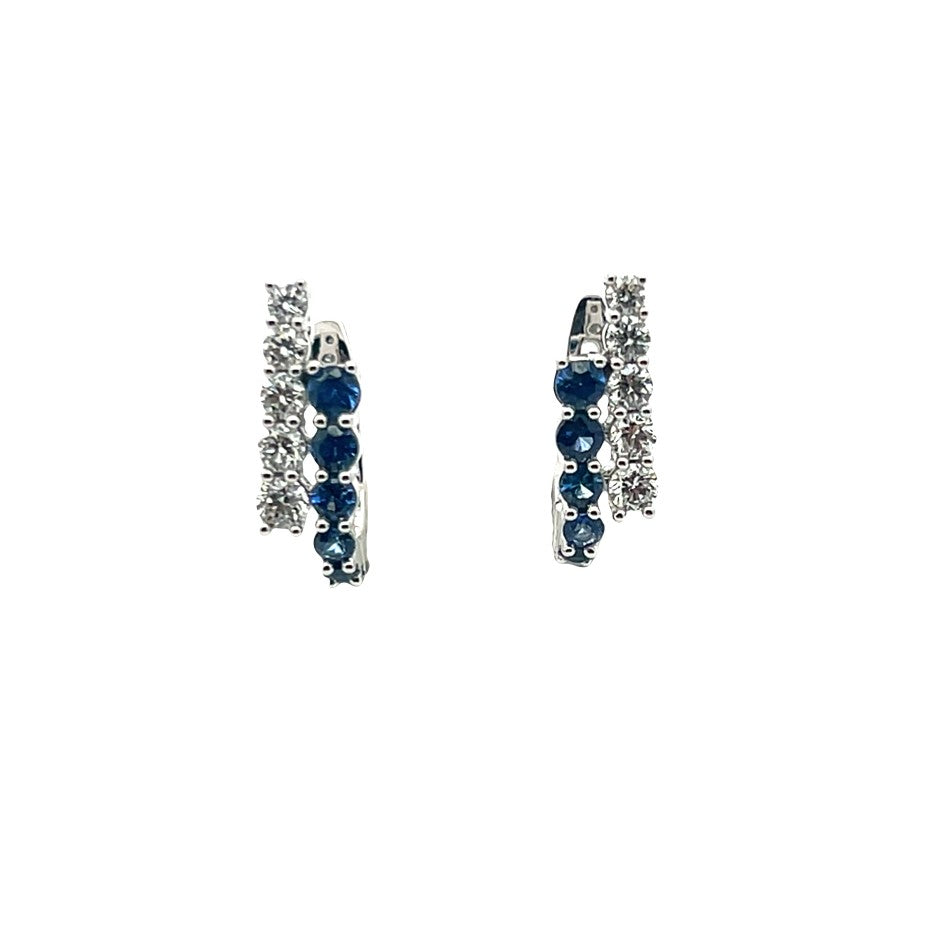 Sapphire & Diamond Bypass Earrings