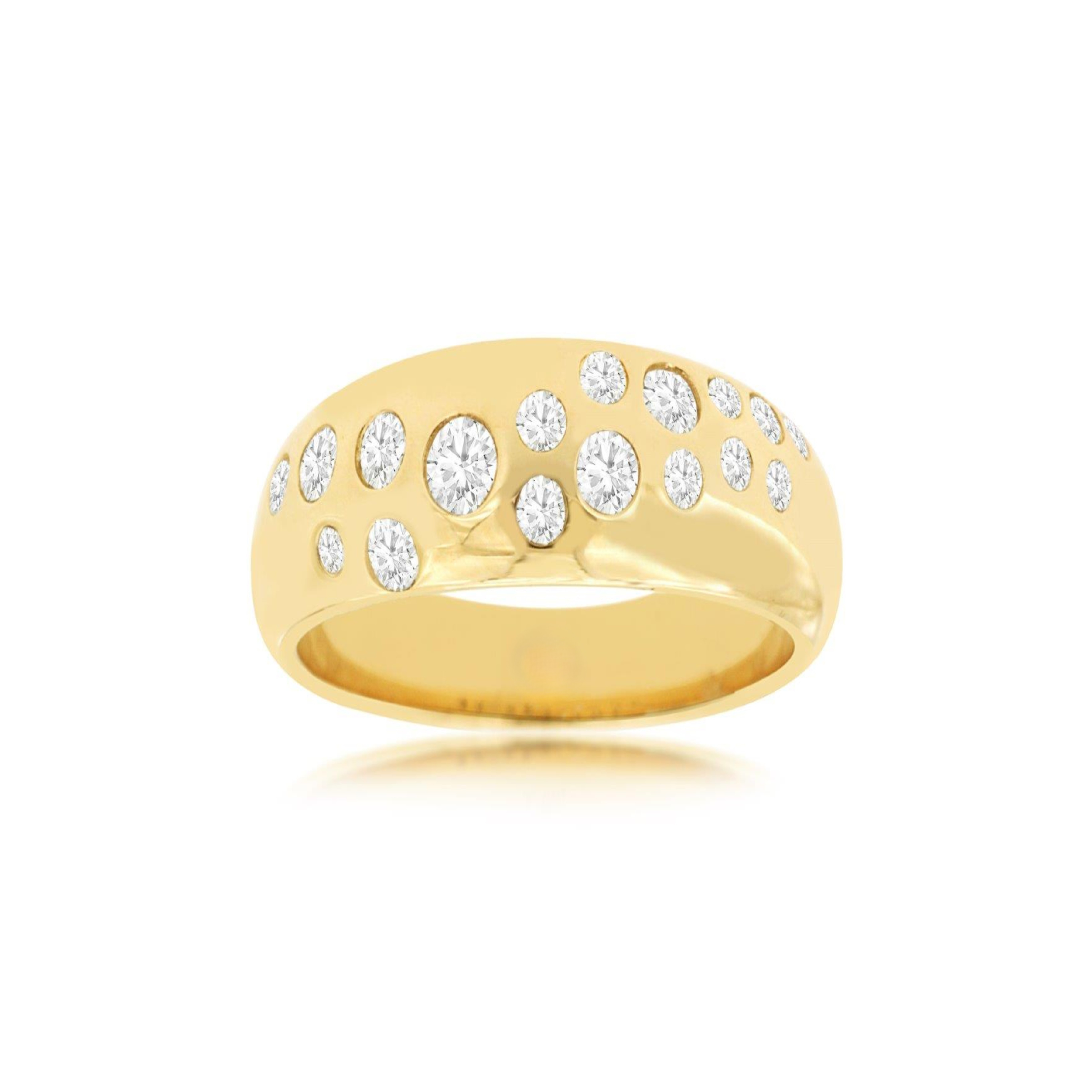 Bezel Diamond Cobblestone Band