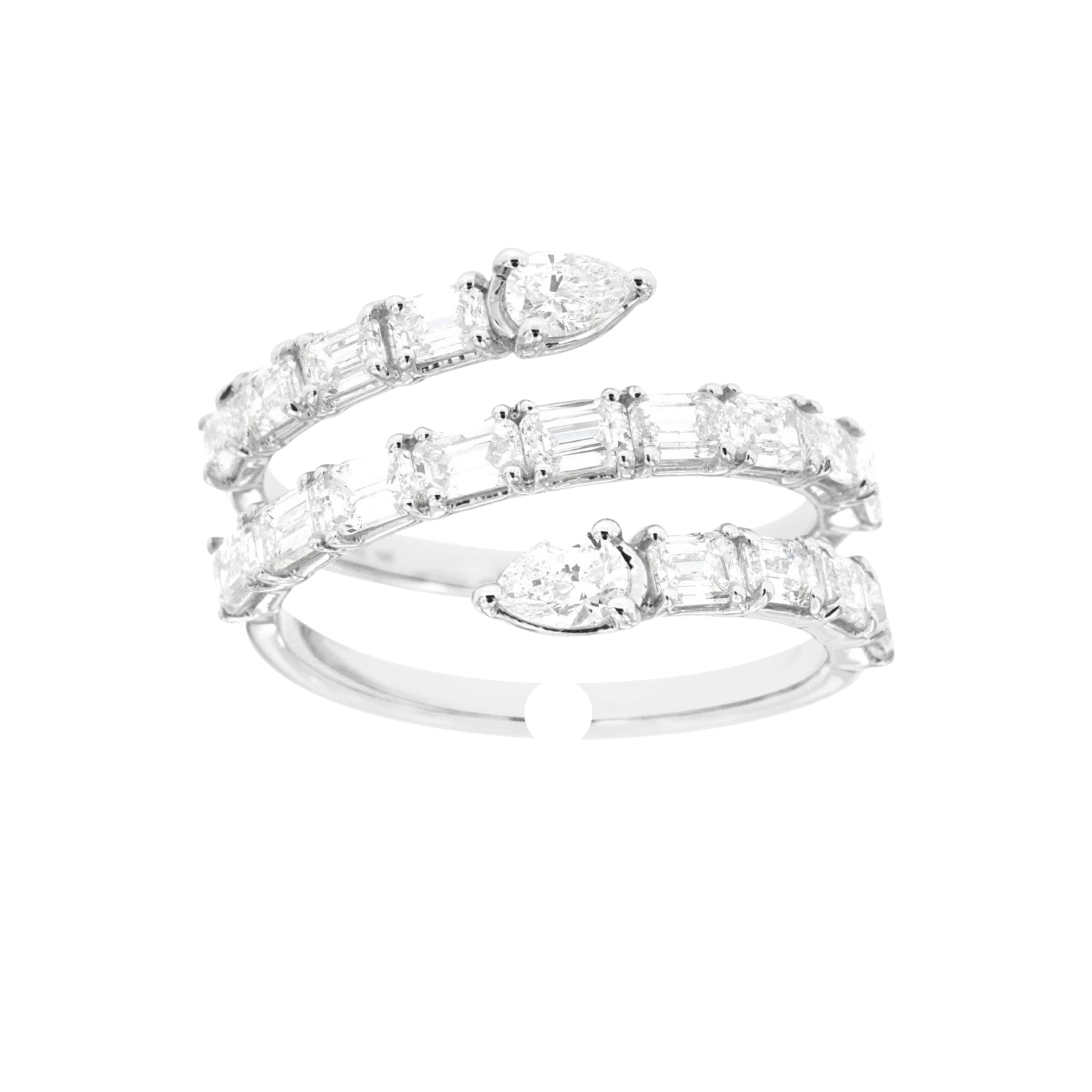 Pear & Baguette Diamond Double Bypass Ring