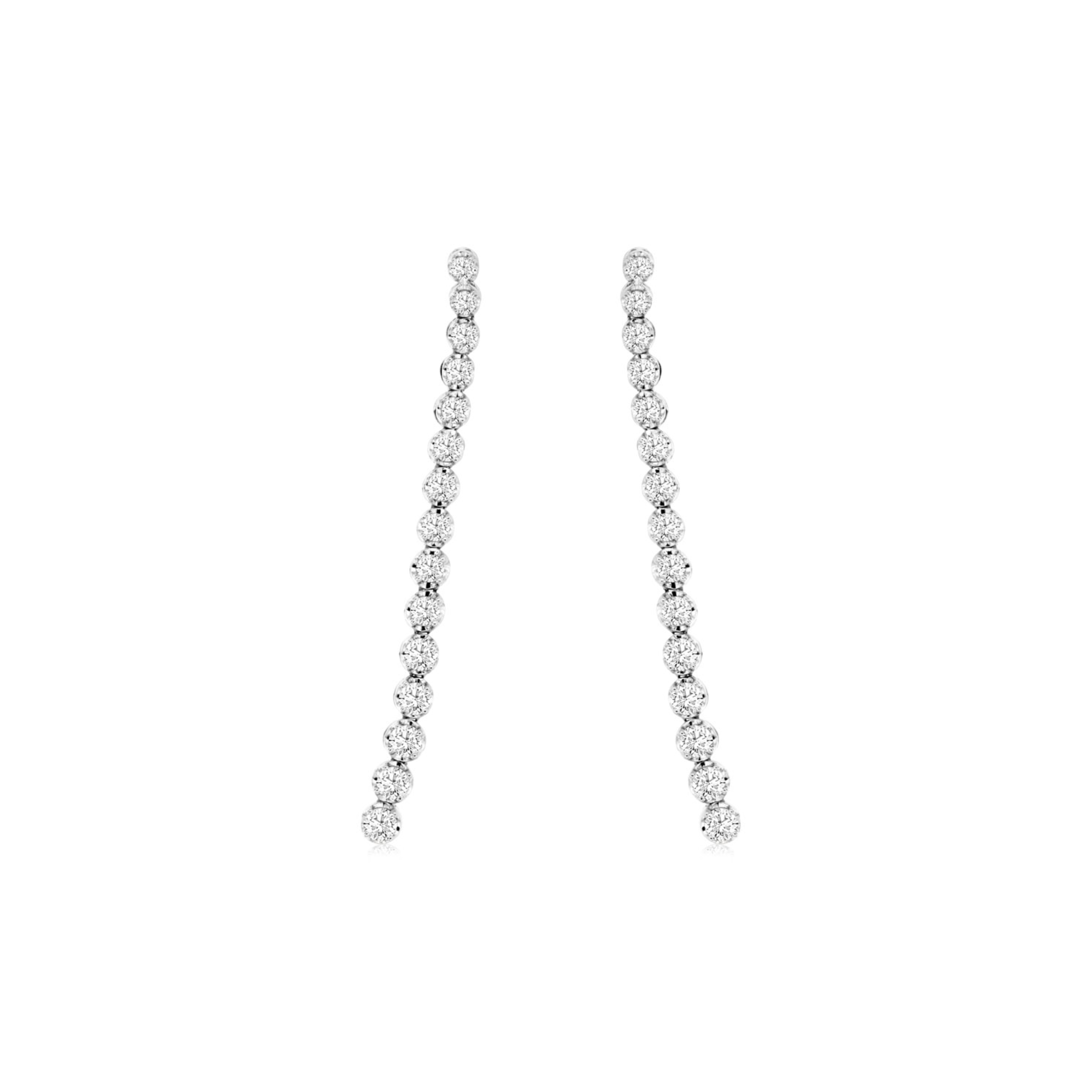 Tapered Diamond Linear Drop Earrings