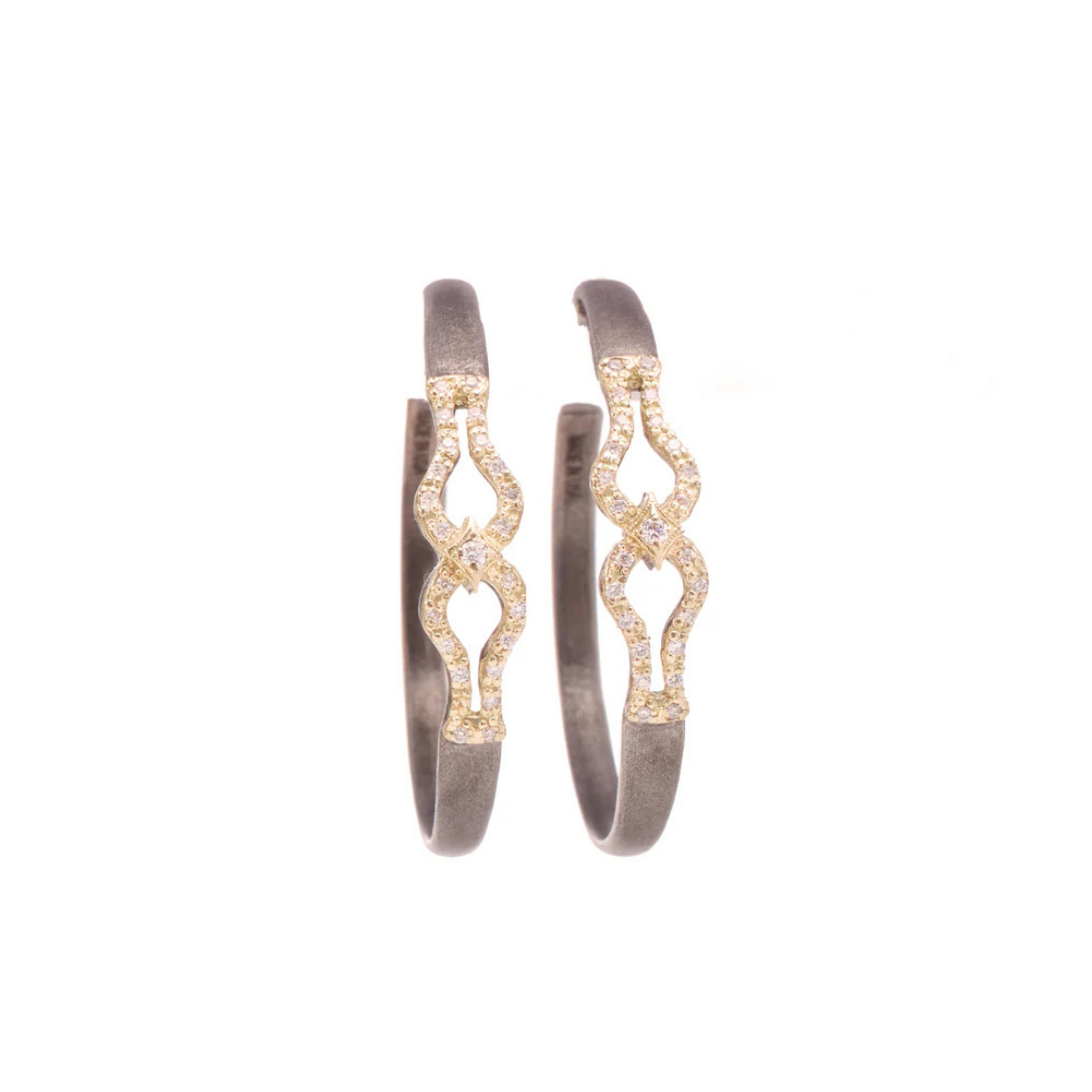 Hoop Earrings with White Diamonds