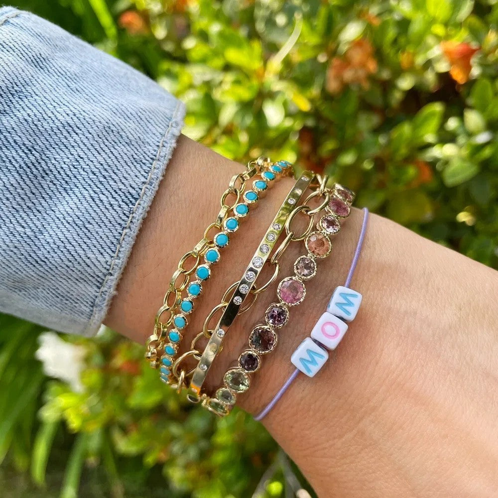 Classic Bezel Set Turquoise Bangle