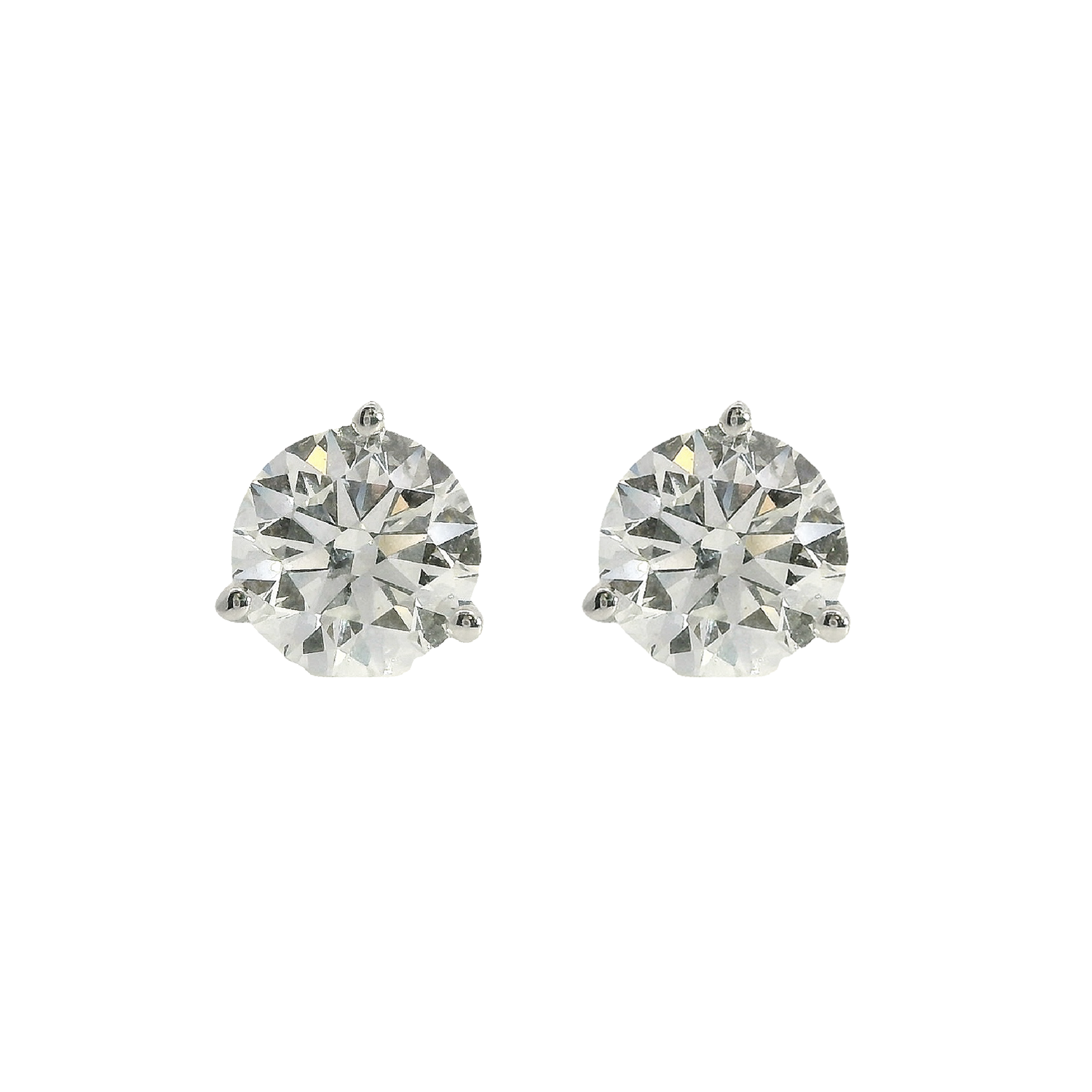 3.03ctw Round Diamond Stud Earrings