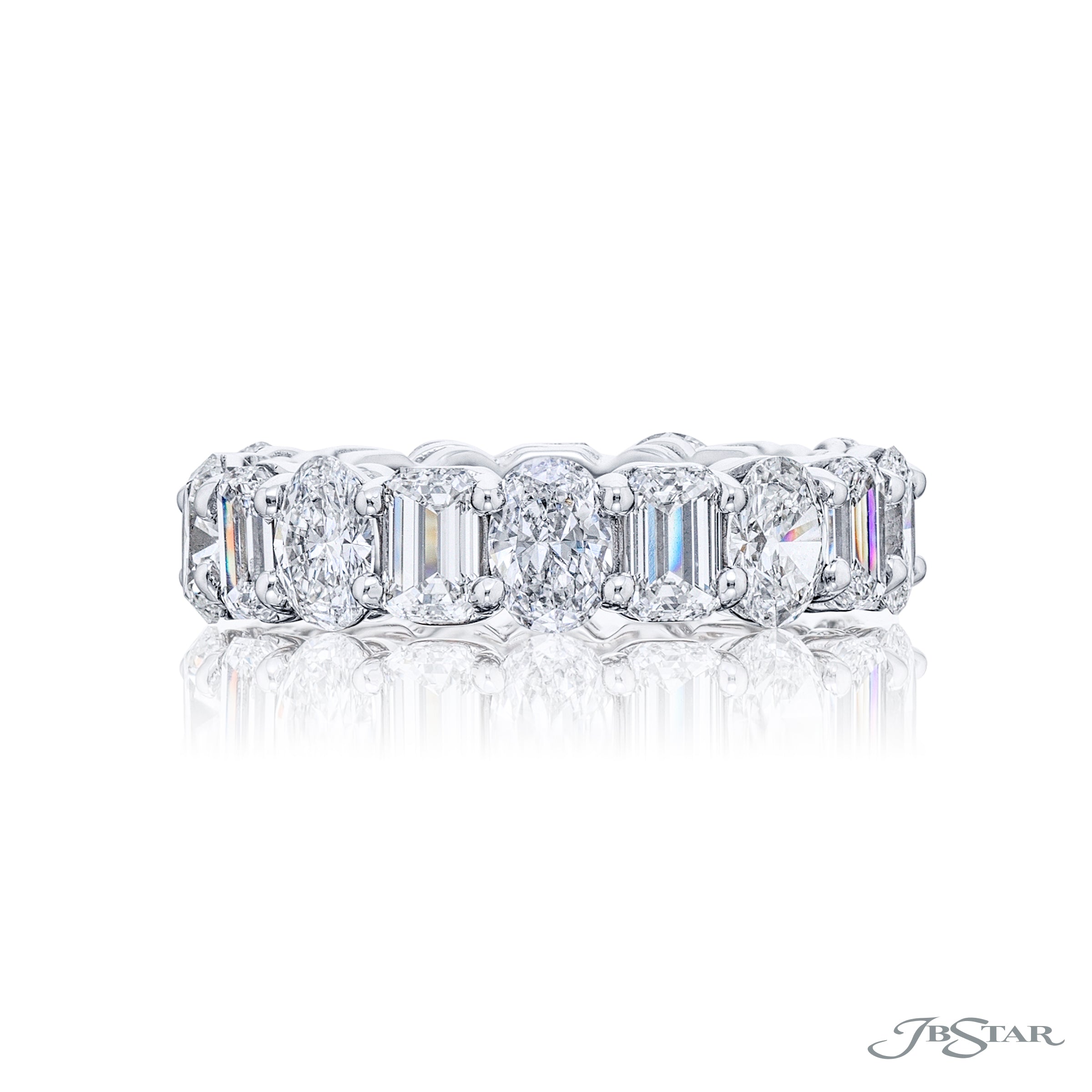 Oval and Emerald Cut Diamond Eternity Band
