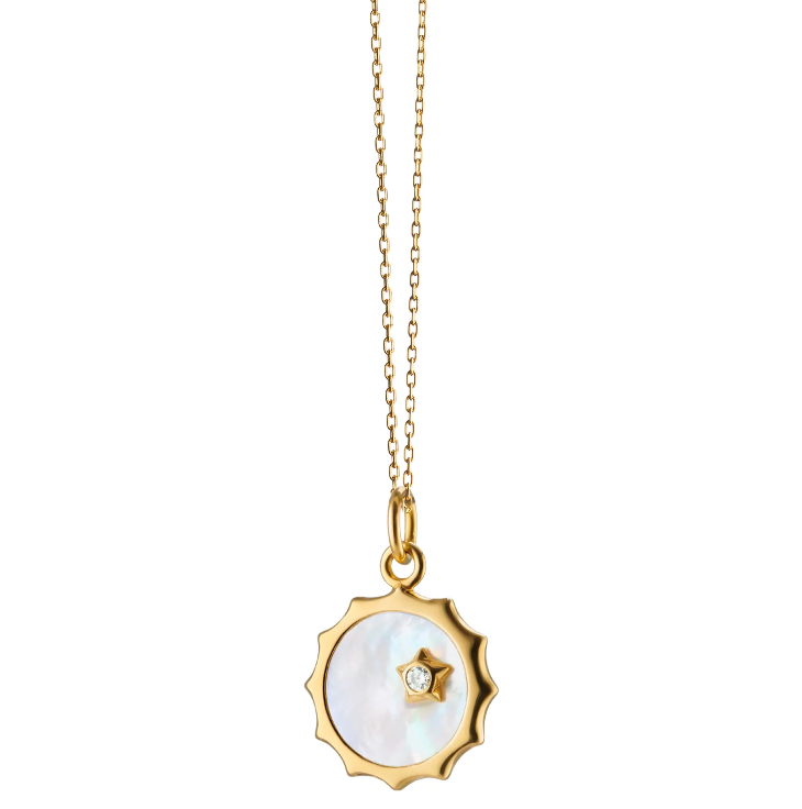 Mother of Pearl "Happiness" Sun and Star Charm