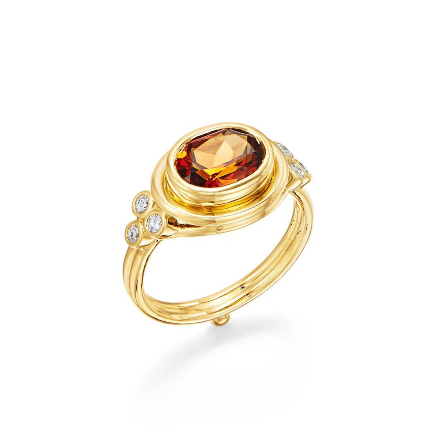 Hessonite Garnet Temple Ring