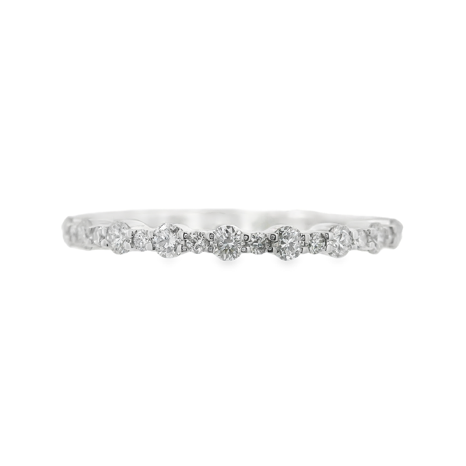 Alternating Round Diamond Wedding Band