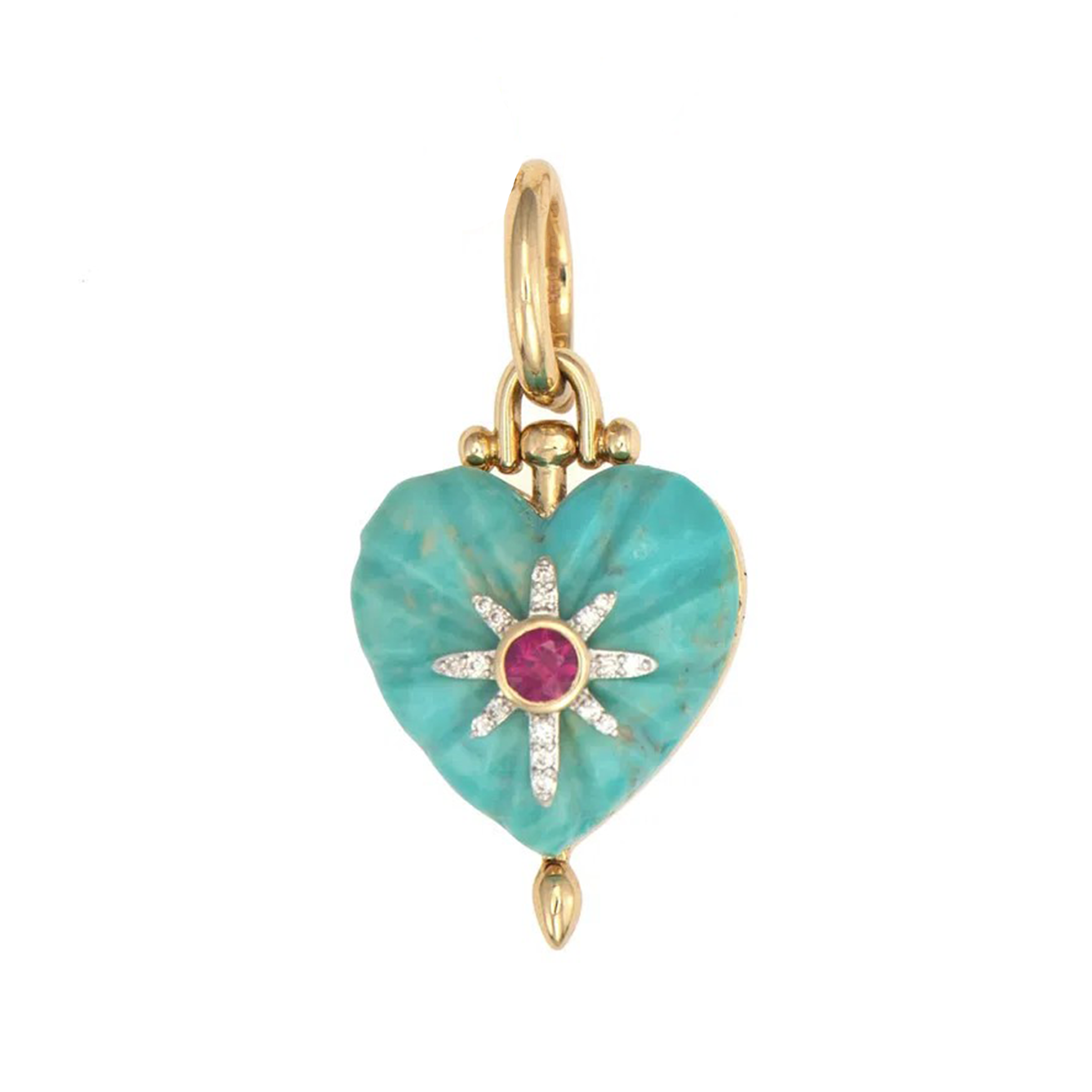 Double Sided Carved Turquoise You Are Loved Locket