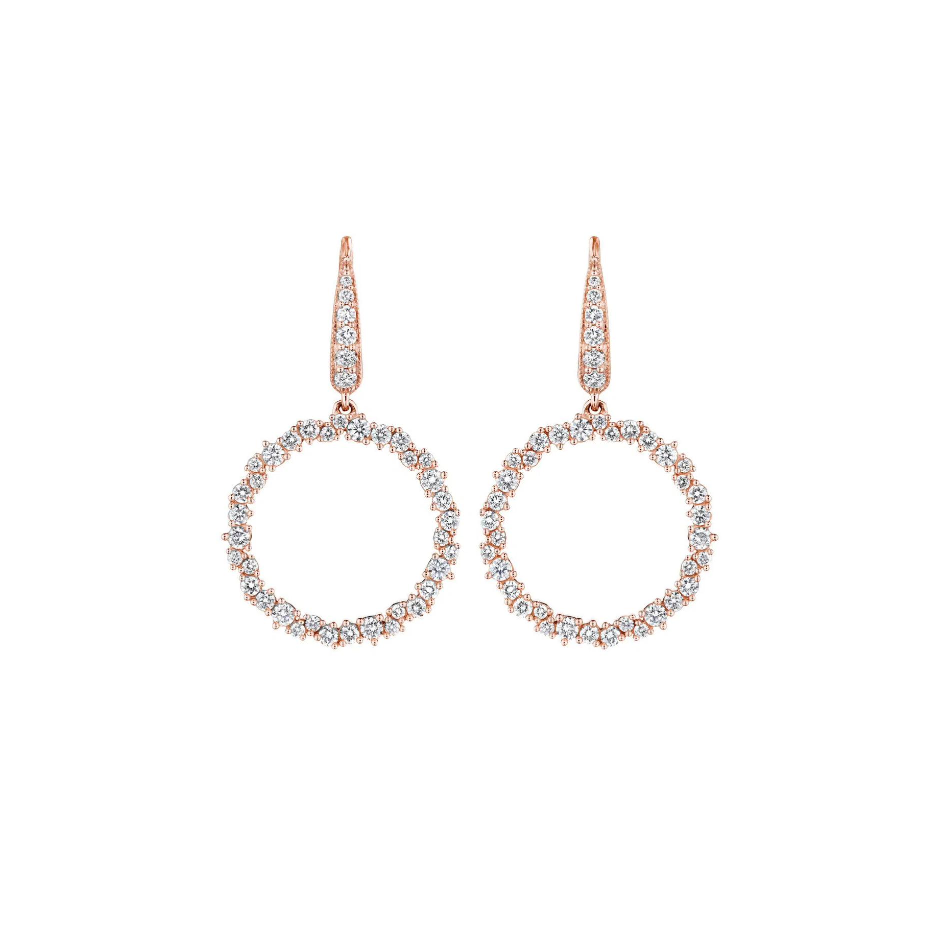 Open Diamond Round Stardust Earrings