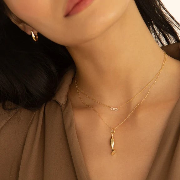 Mini "Perseverance" Fish 18K Gold Charm