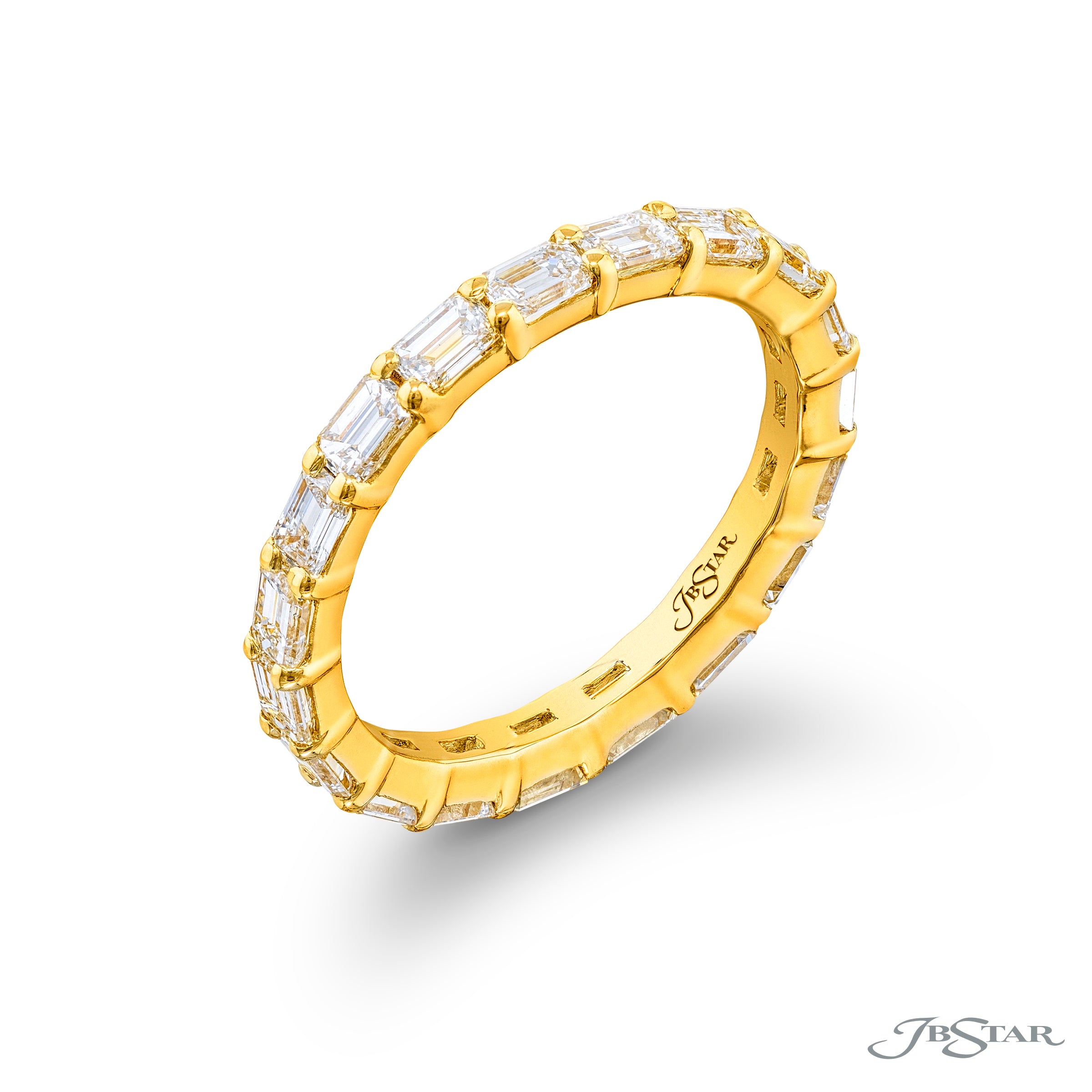 East-West Emerald Cut Diamond Eternity Band