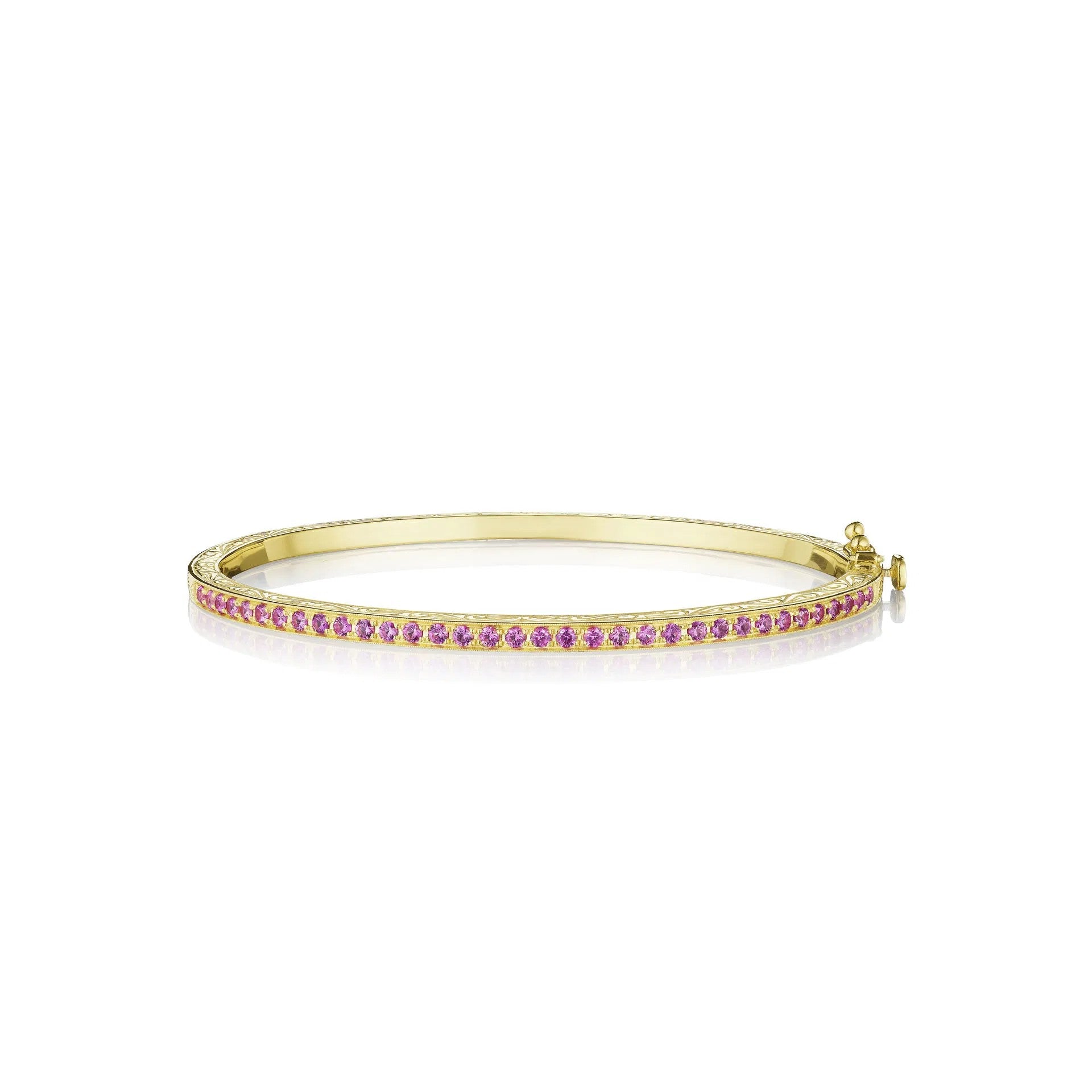 Thin Pink Sapphire Bangle