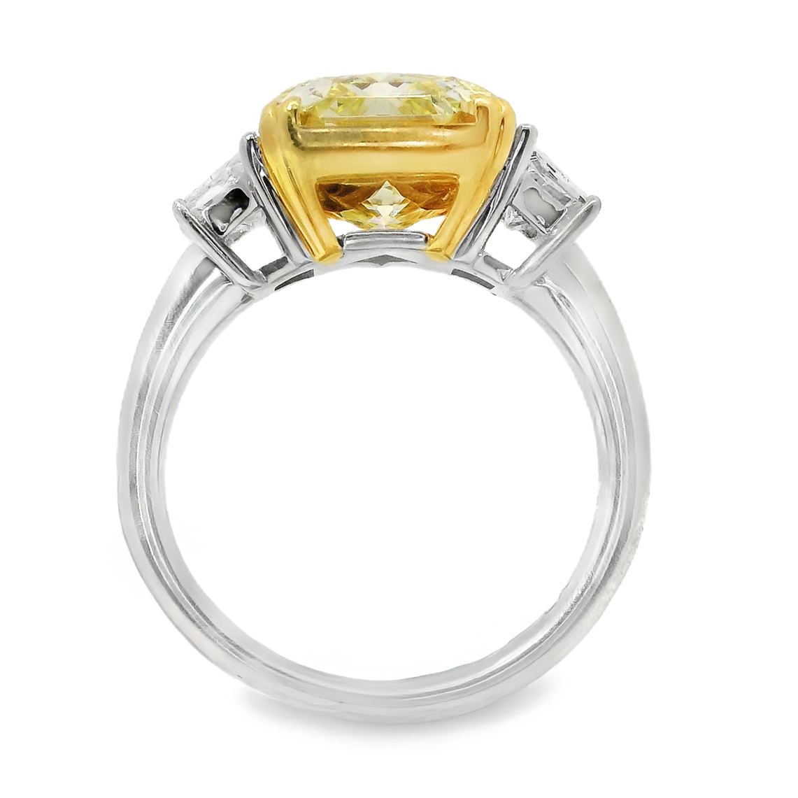 Cushion Fancy Yellow Diamond Ring