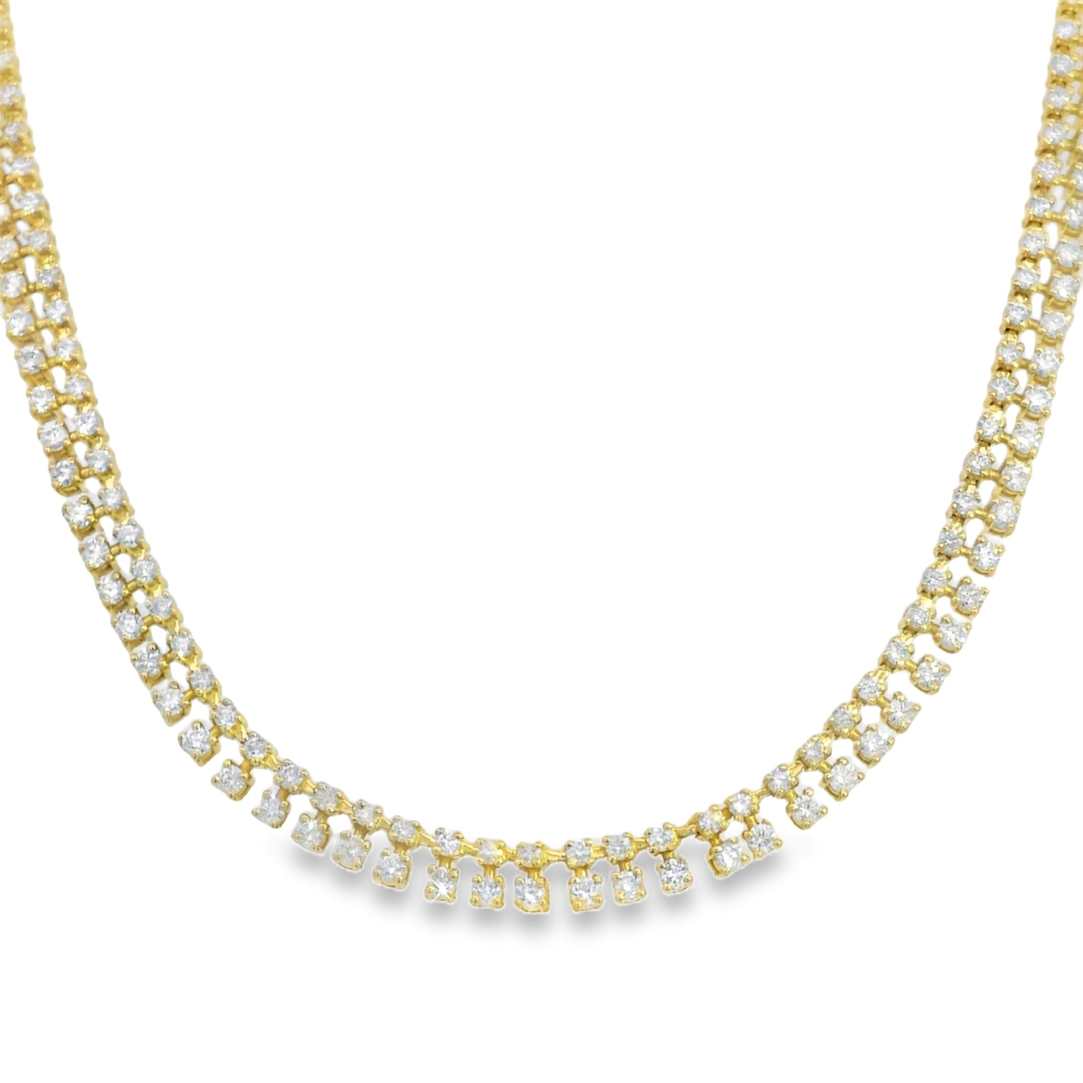 5.50ctw Double Round Diamond Half-Way Necklace