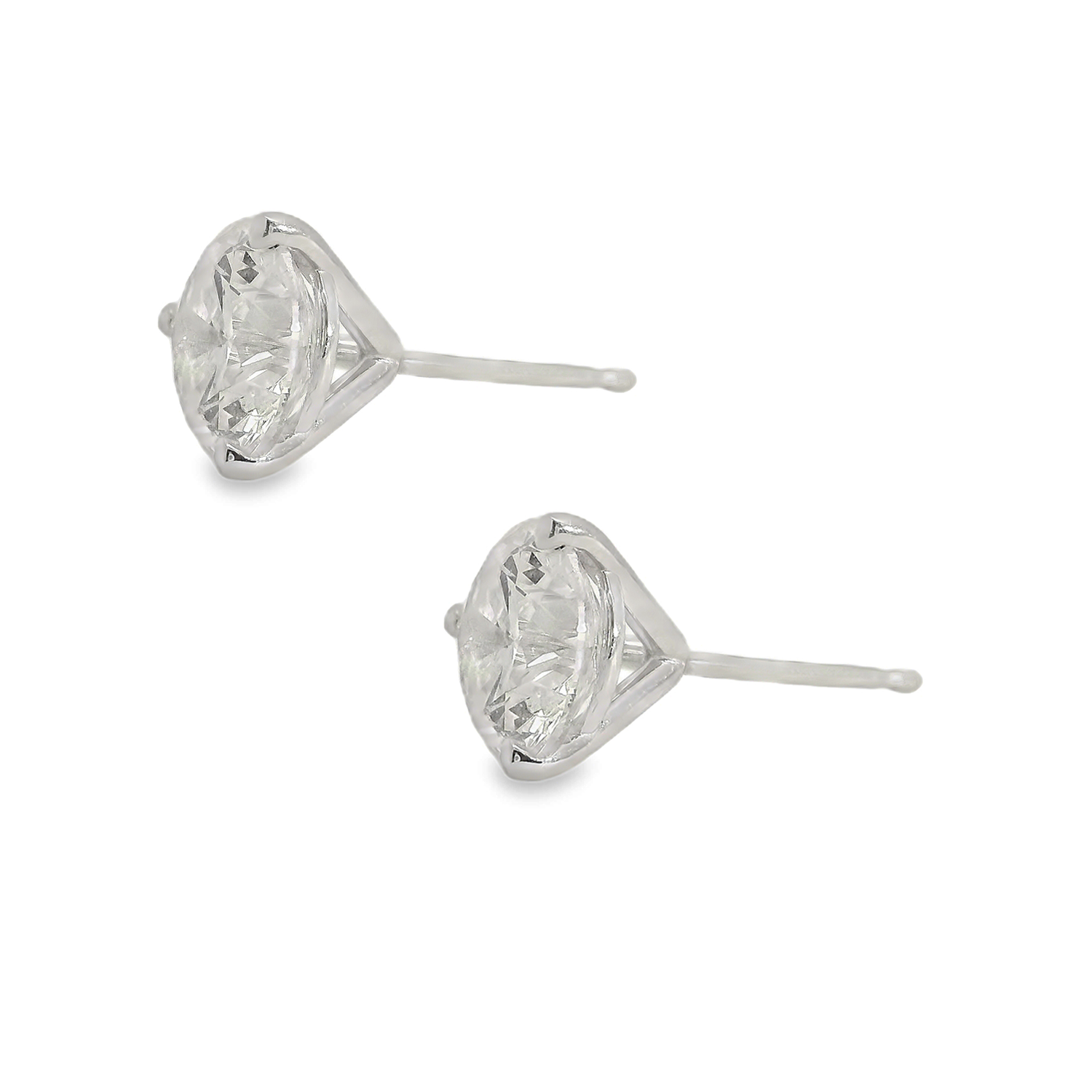 3.03ctw Round Diamond Stud Earrings