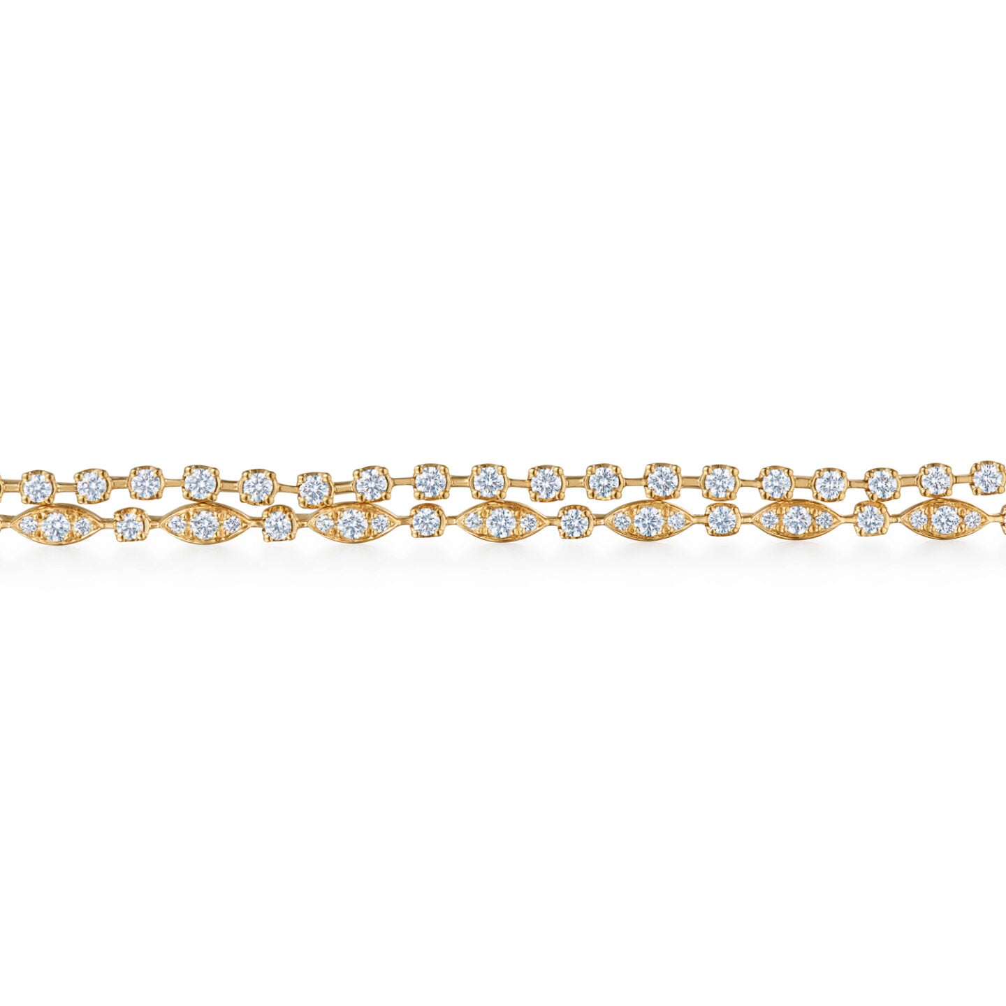 Double Line Bracelet with Diamonds