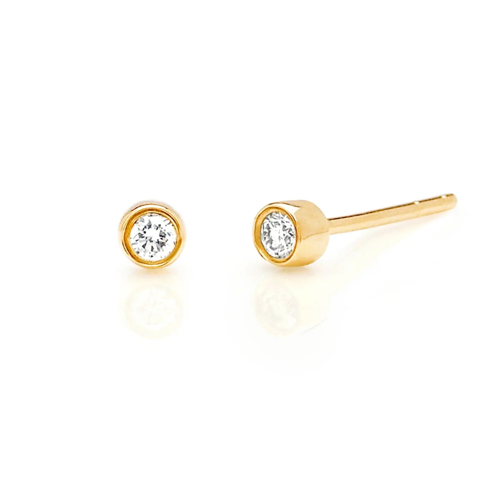 Diamond Bezel Stud Earrings