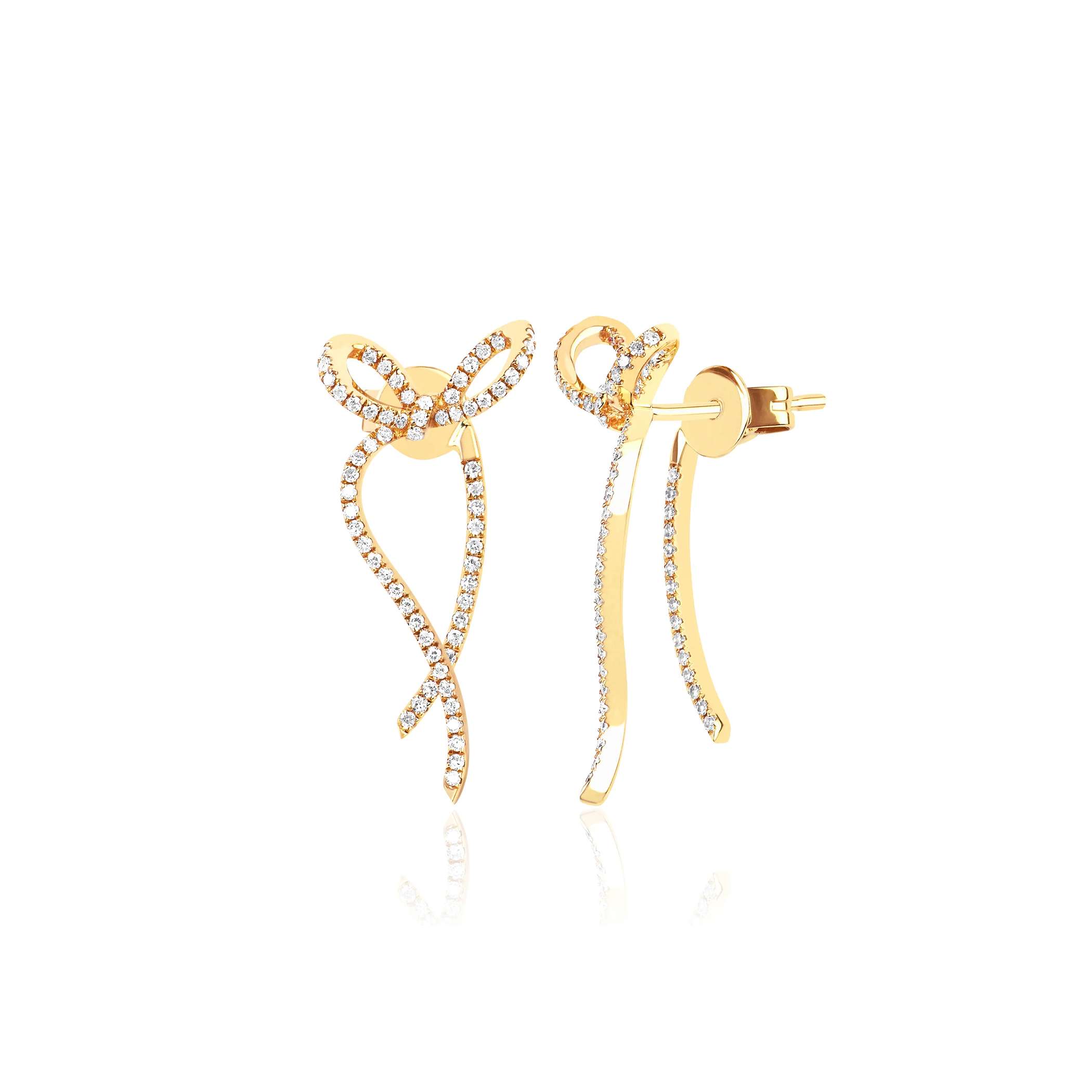 Diamond Bow Earrings