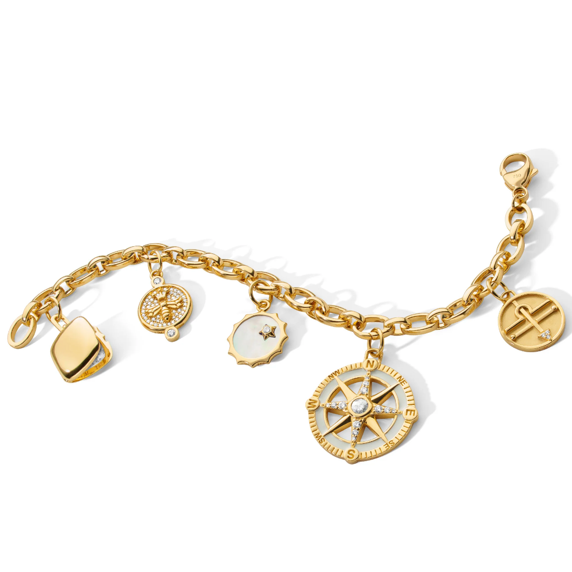 "Audrey" Link Charm Bracelet