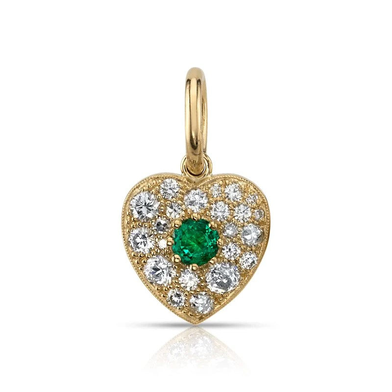 Small Cobblestone Heart with Emerald
