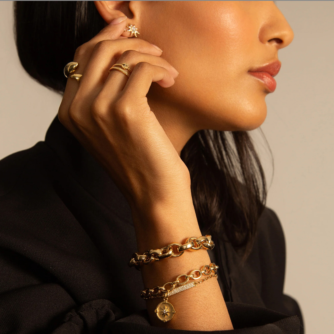 "Audrey" Link Charm Bracelet