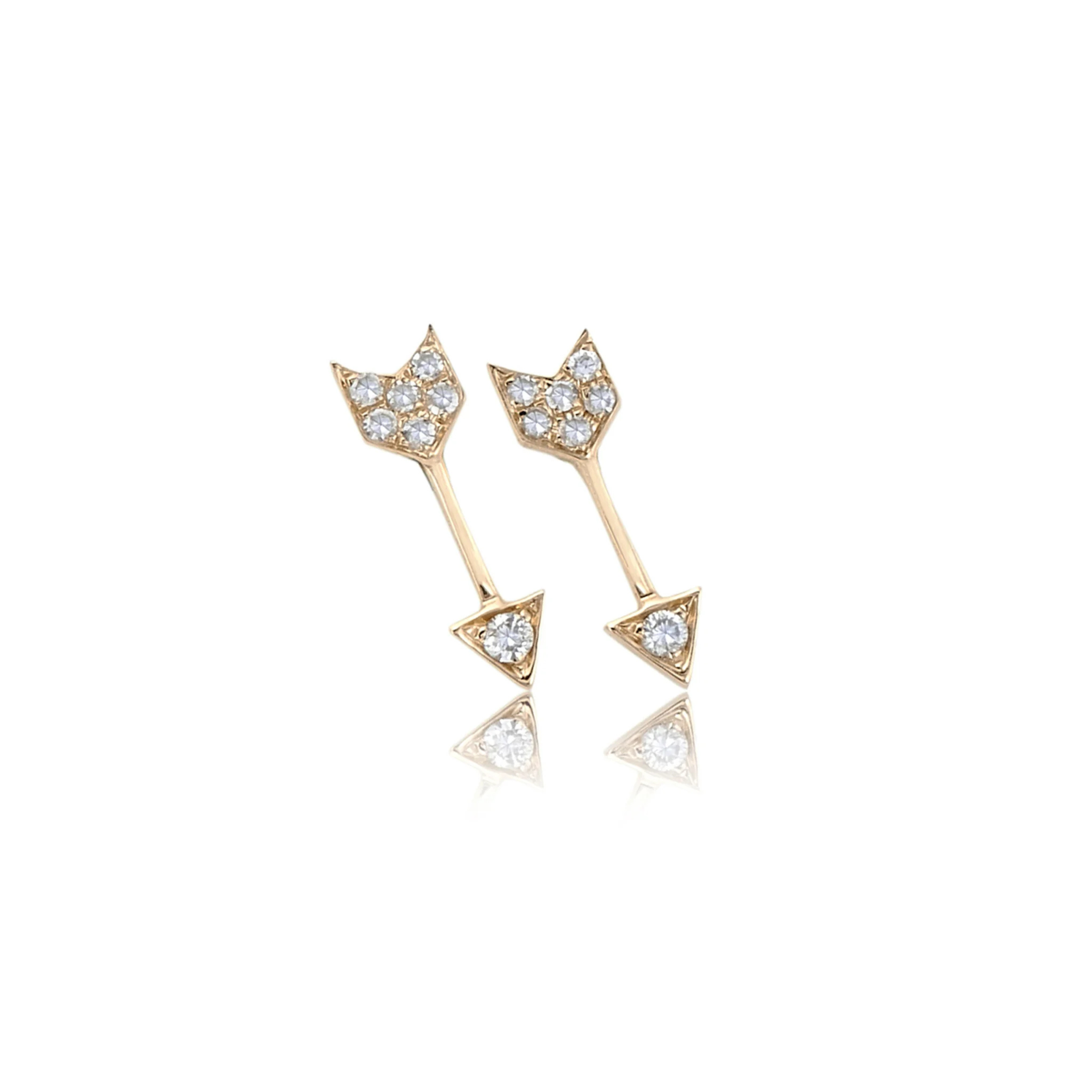 Diamond Mini Arrow Stud Earrings