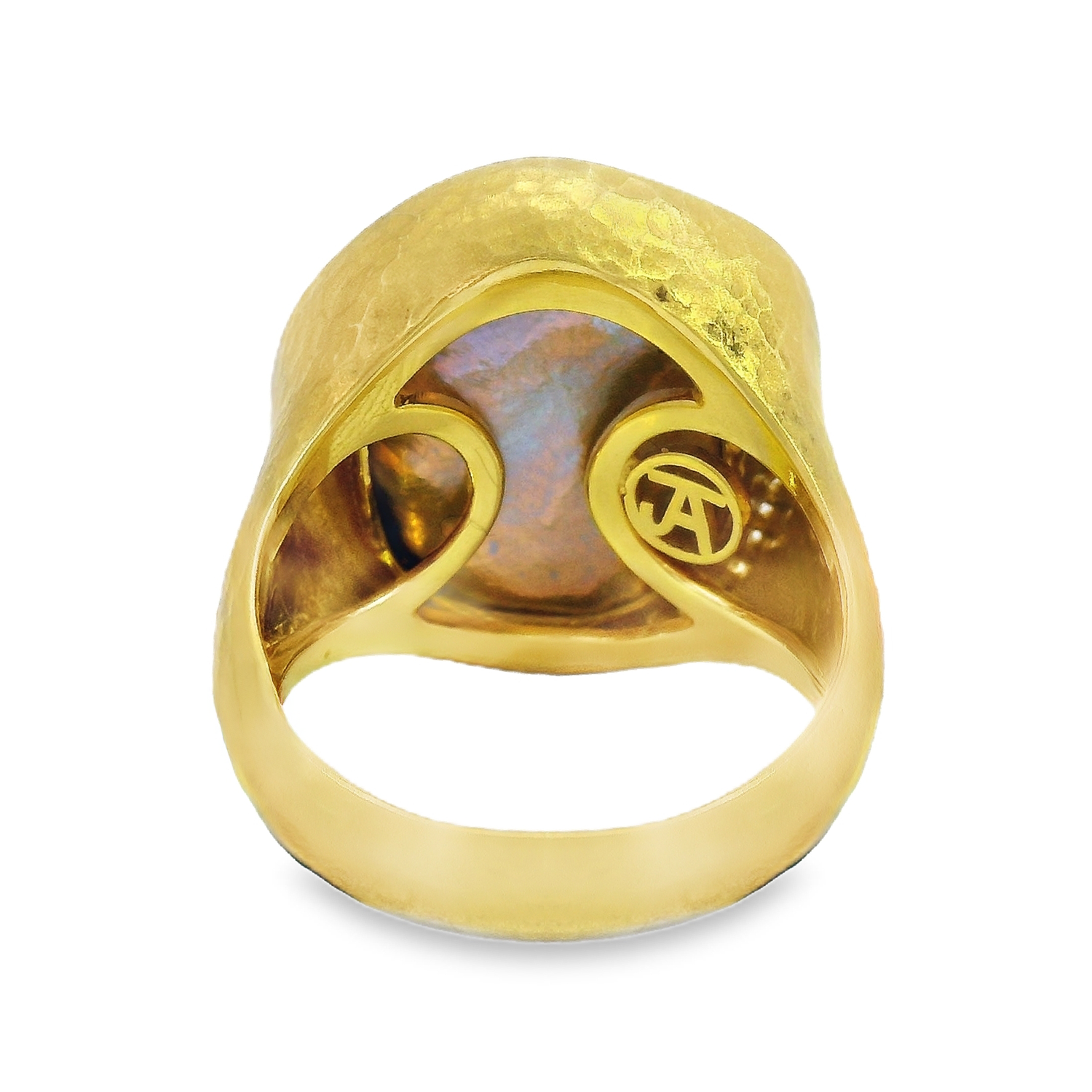 Bezeled Freshwater Pearl Ring