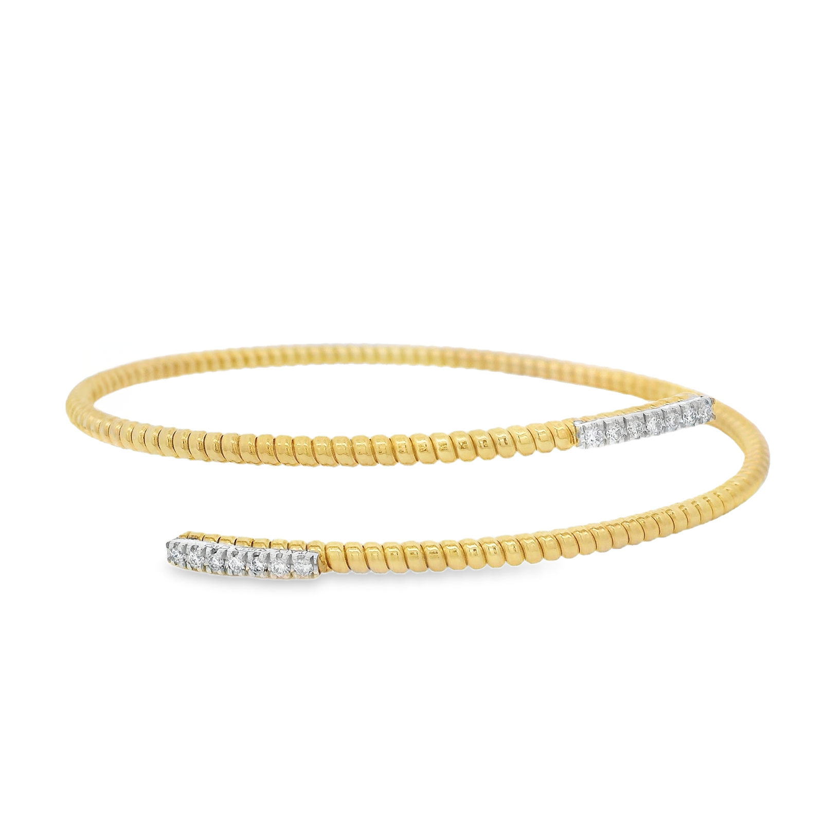 Tubogas Bypass Cuff Bracelet with Diamonds