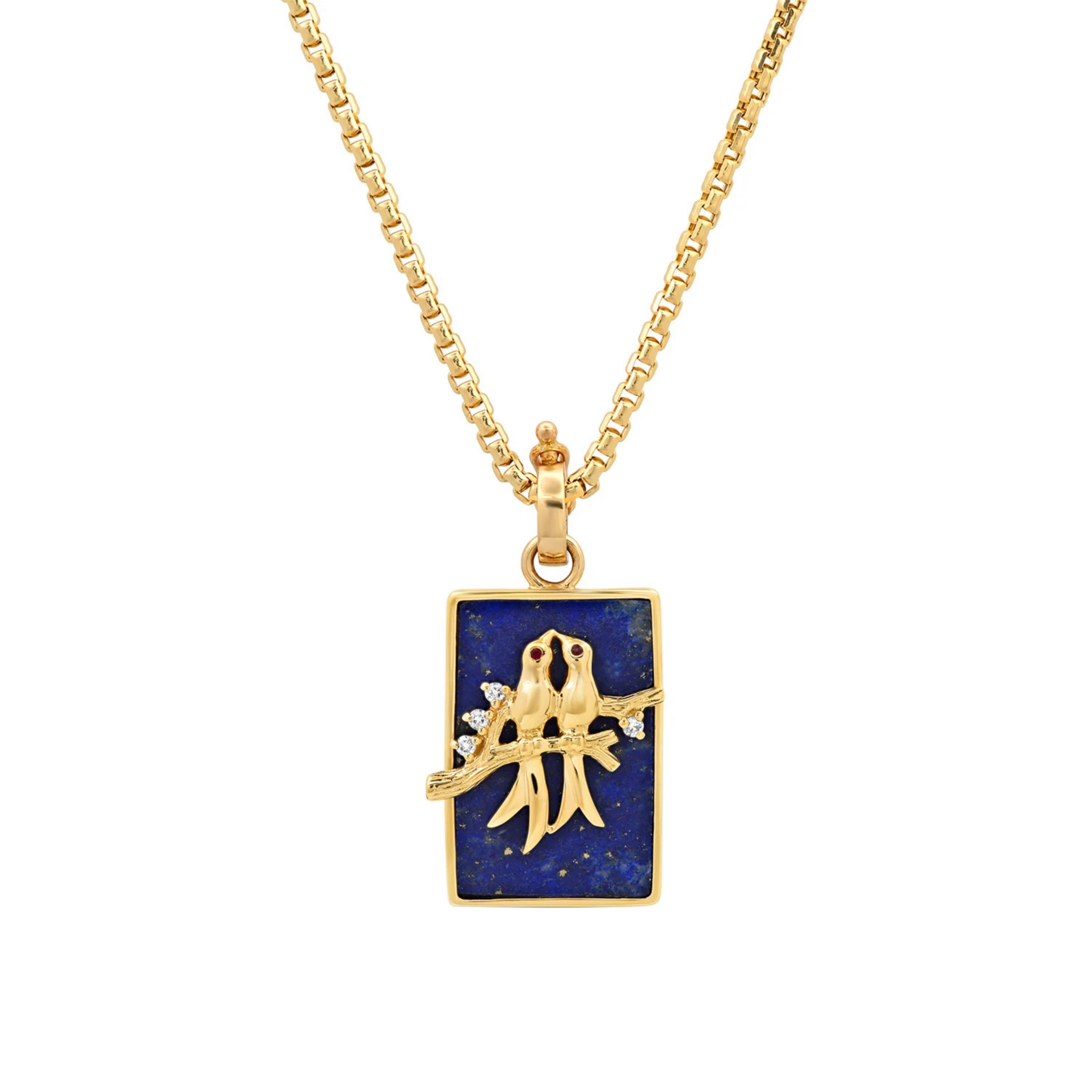 Small Lapis Lovebirds Pendant