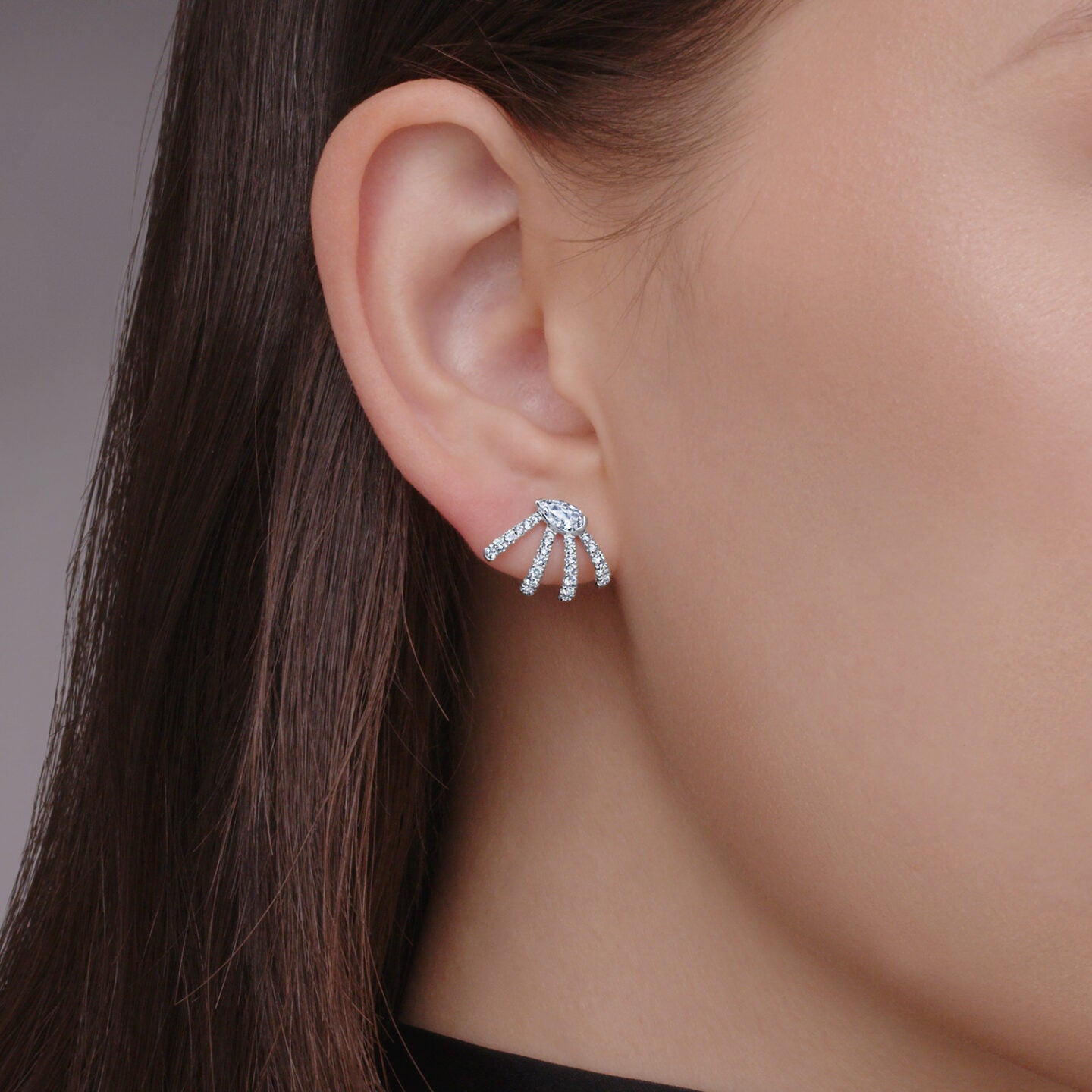 Wrap Earrings with Pear Shape Diamonds