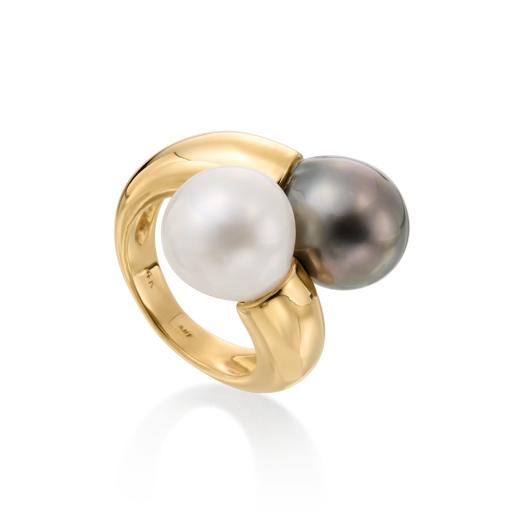 South Sea and Tahitian Pearl Bypass Ring