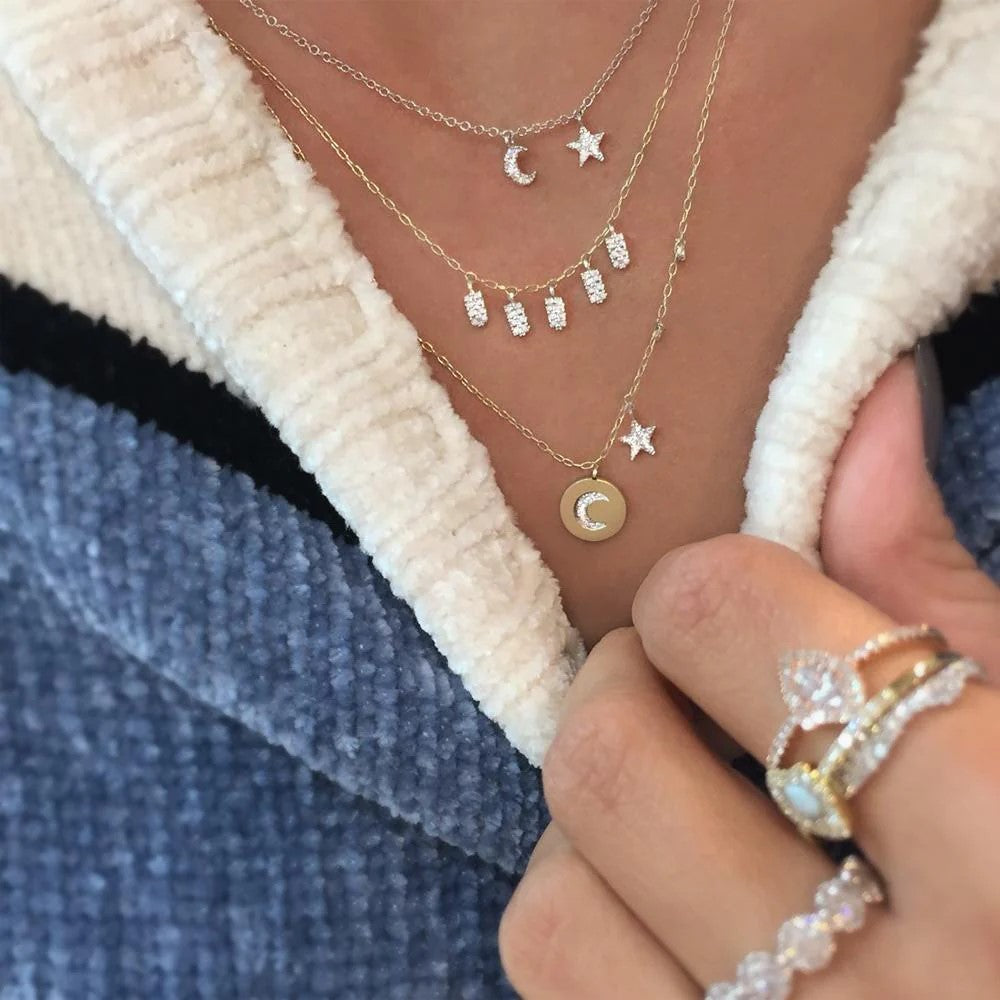 Mini Moon and Star Necklace